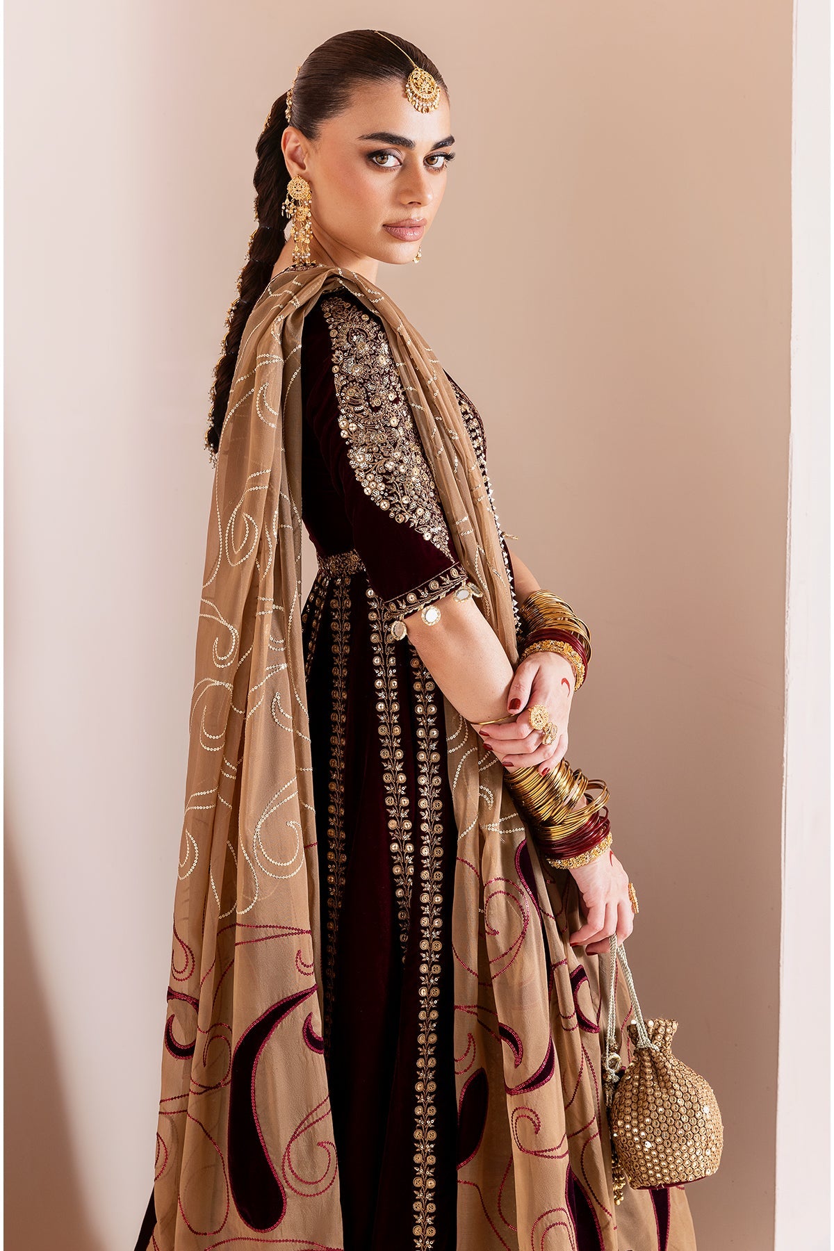 Embroidered Velvet Formal CVF25-D12
