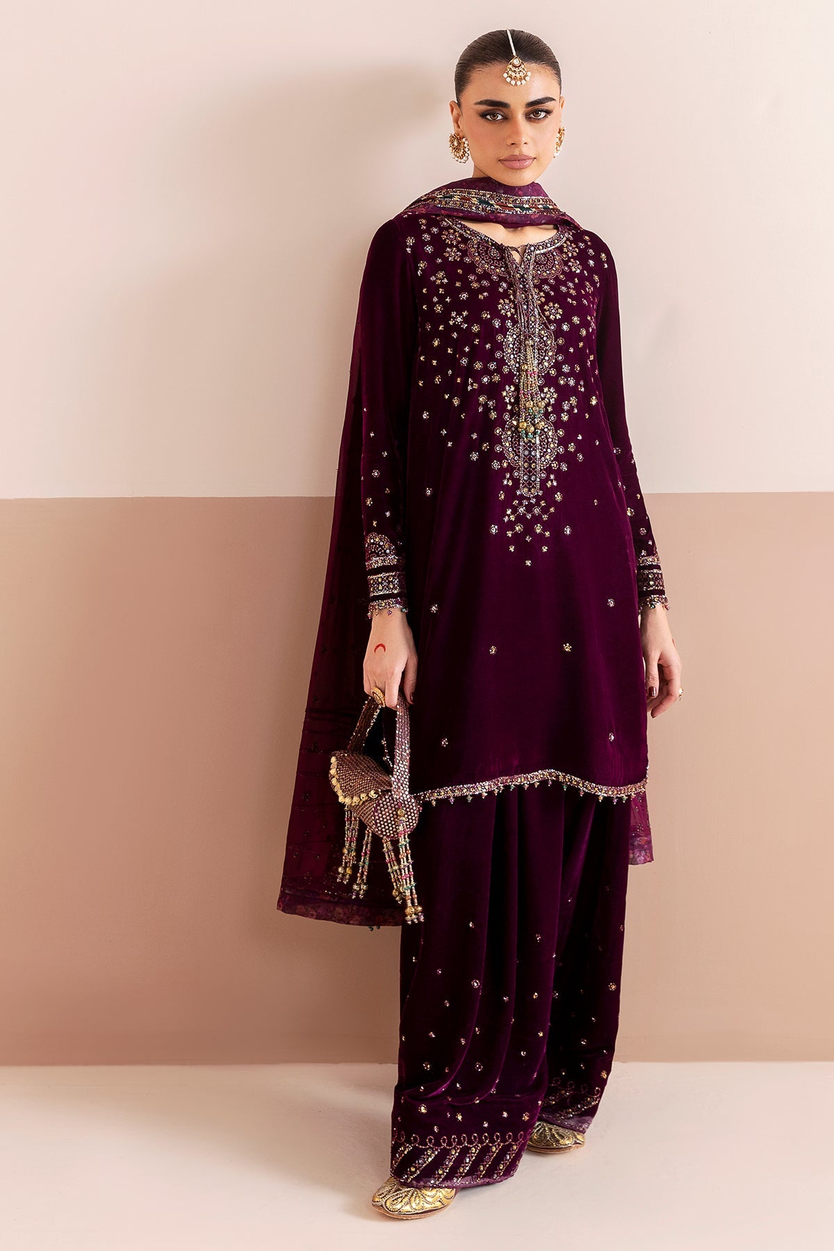 Embroidered Velvet Formal CVF25-D05
