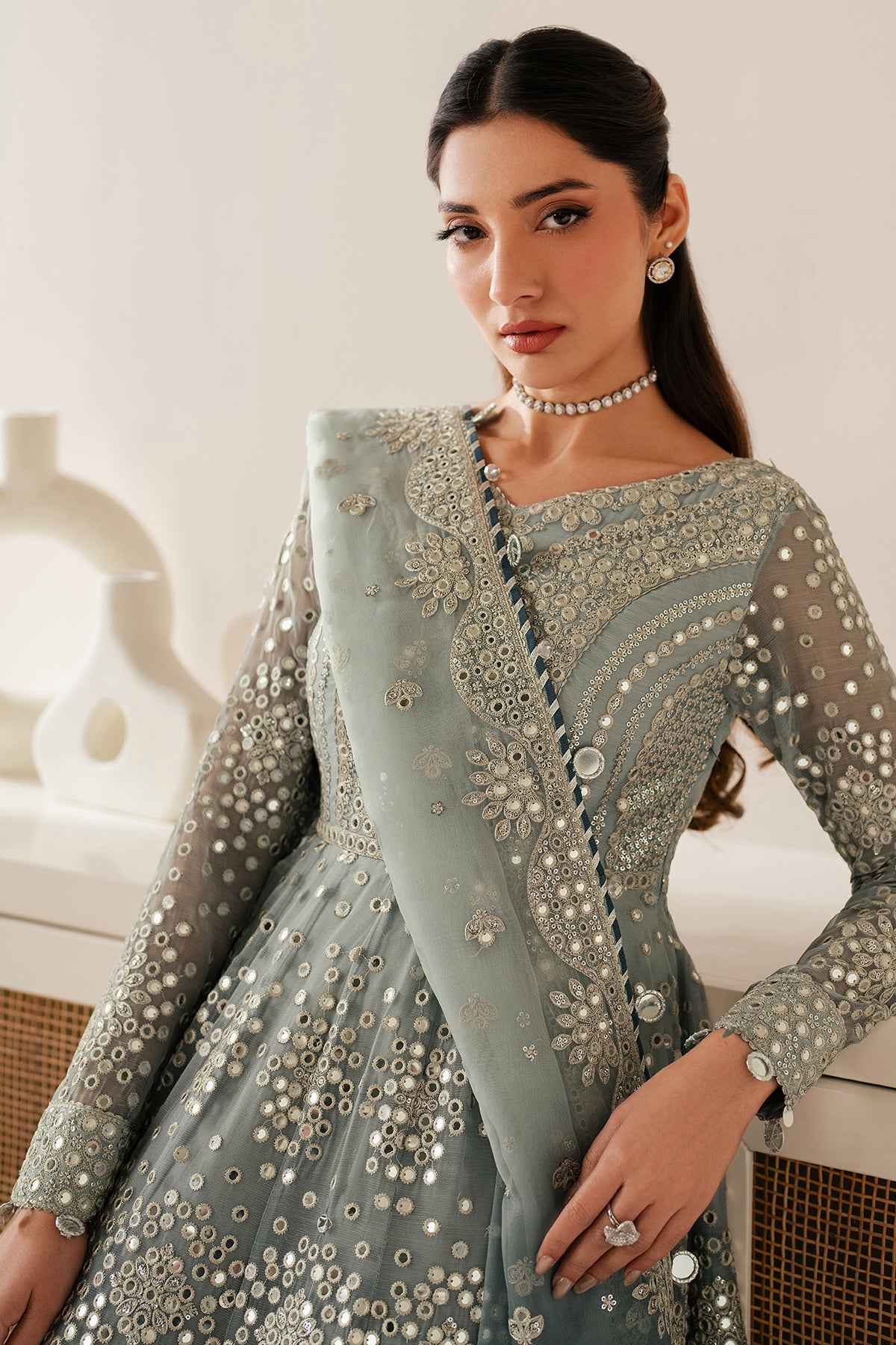 EMBROIDERED CHIFFON UC-3116