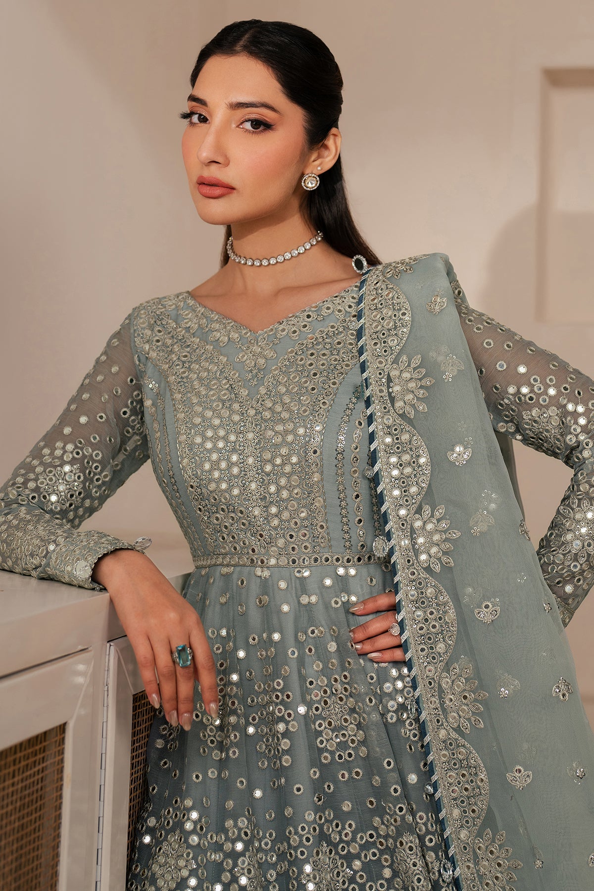 EMBROIDERED CHIFFON UC-3116