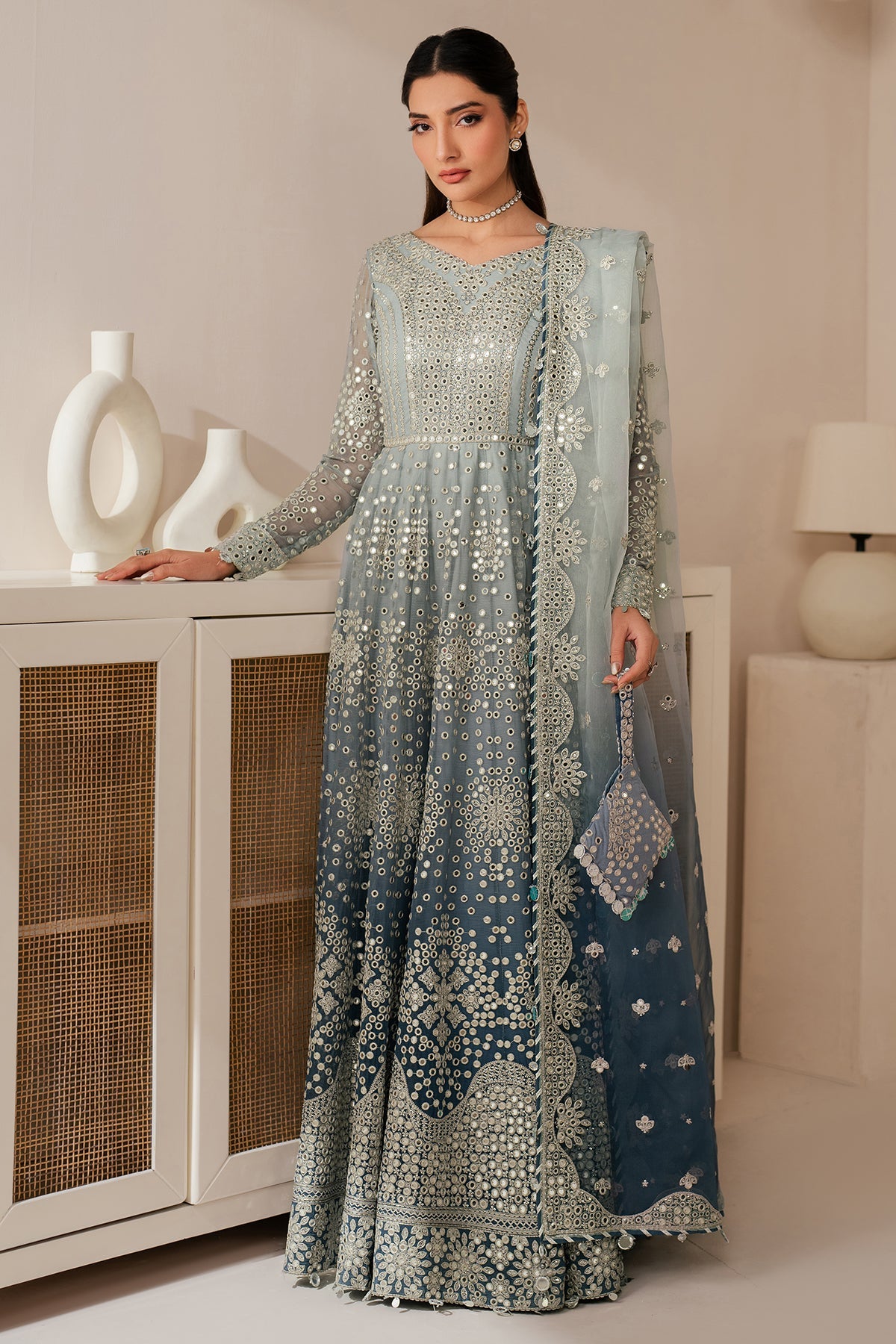 EMBROIDERED CHIFFON UC-3116