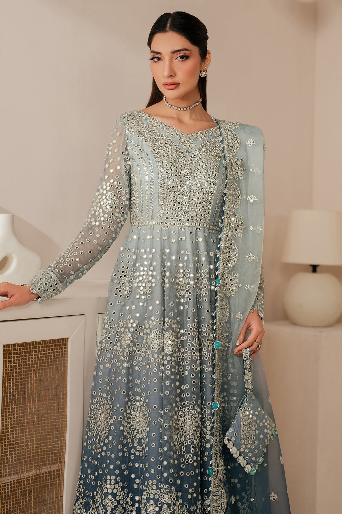 EMBROIDERED CHIFFON UC-3116