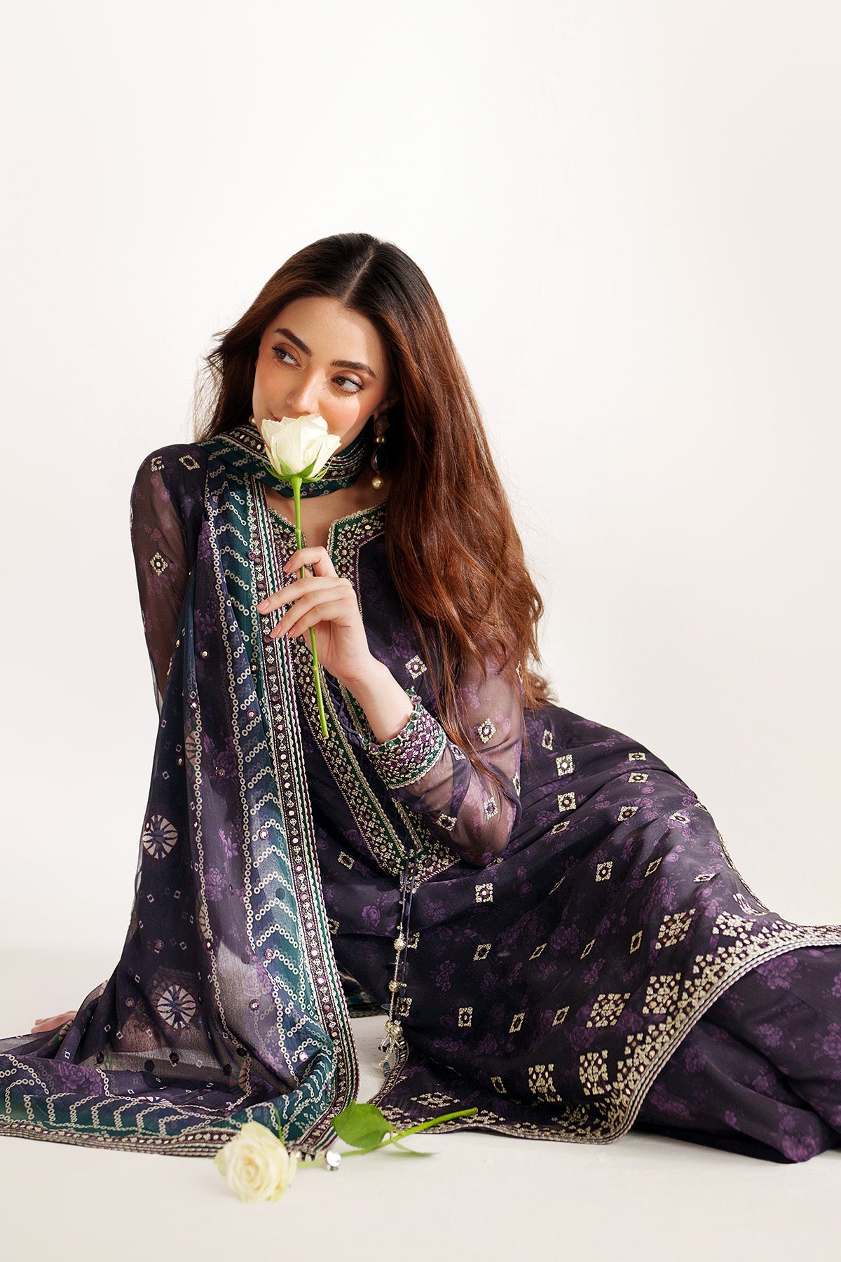 EMBROIDERED CHIFFON UC-3101