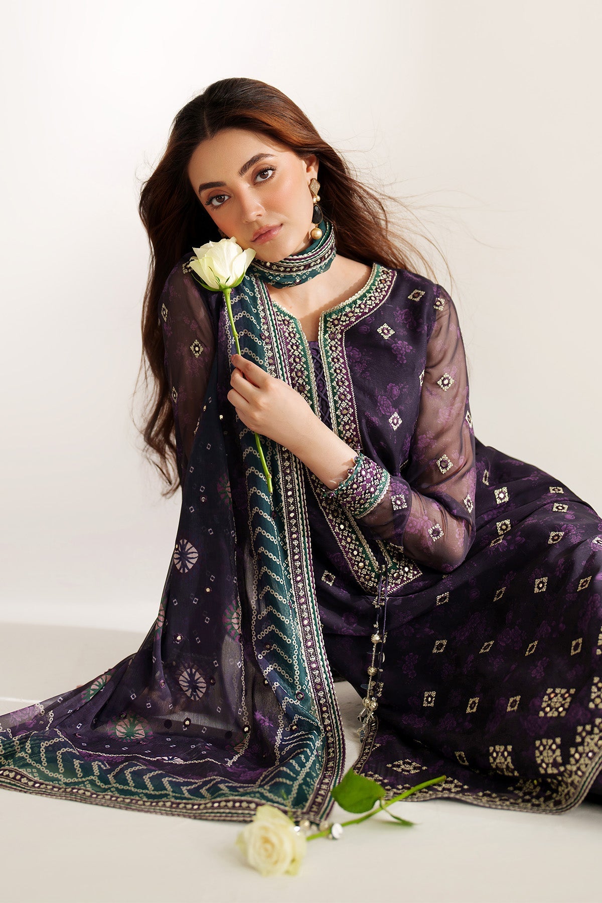 EMBROIDERED CHIFFON UC-3101