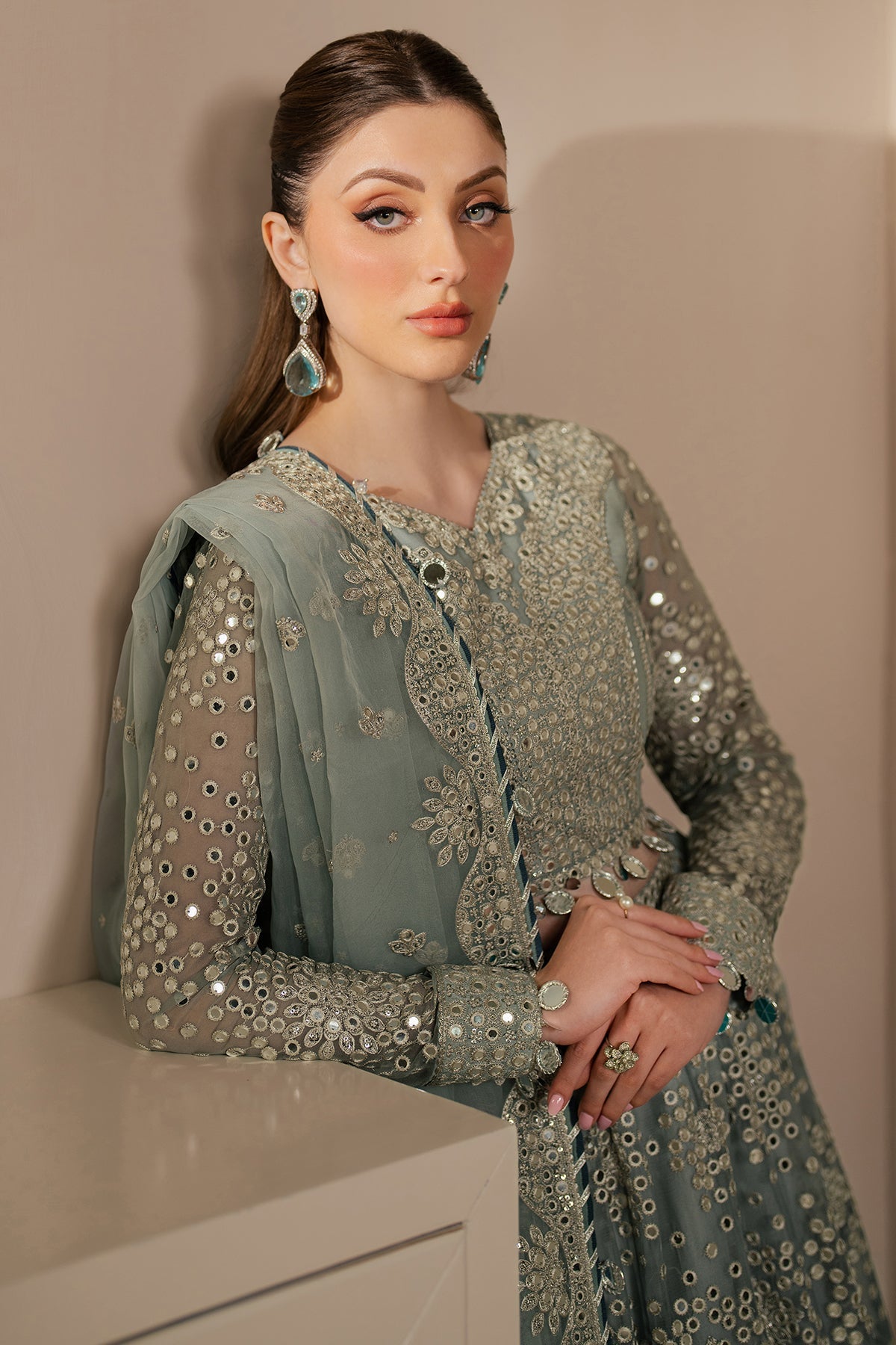 EMBROIDERED CHIFFON UC-3115