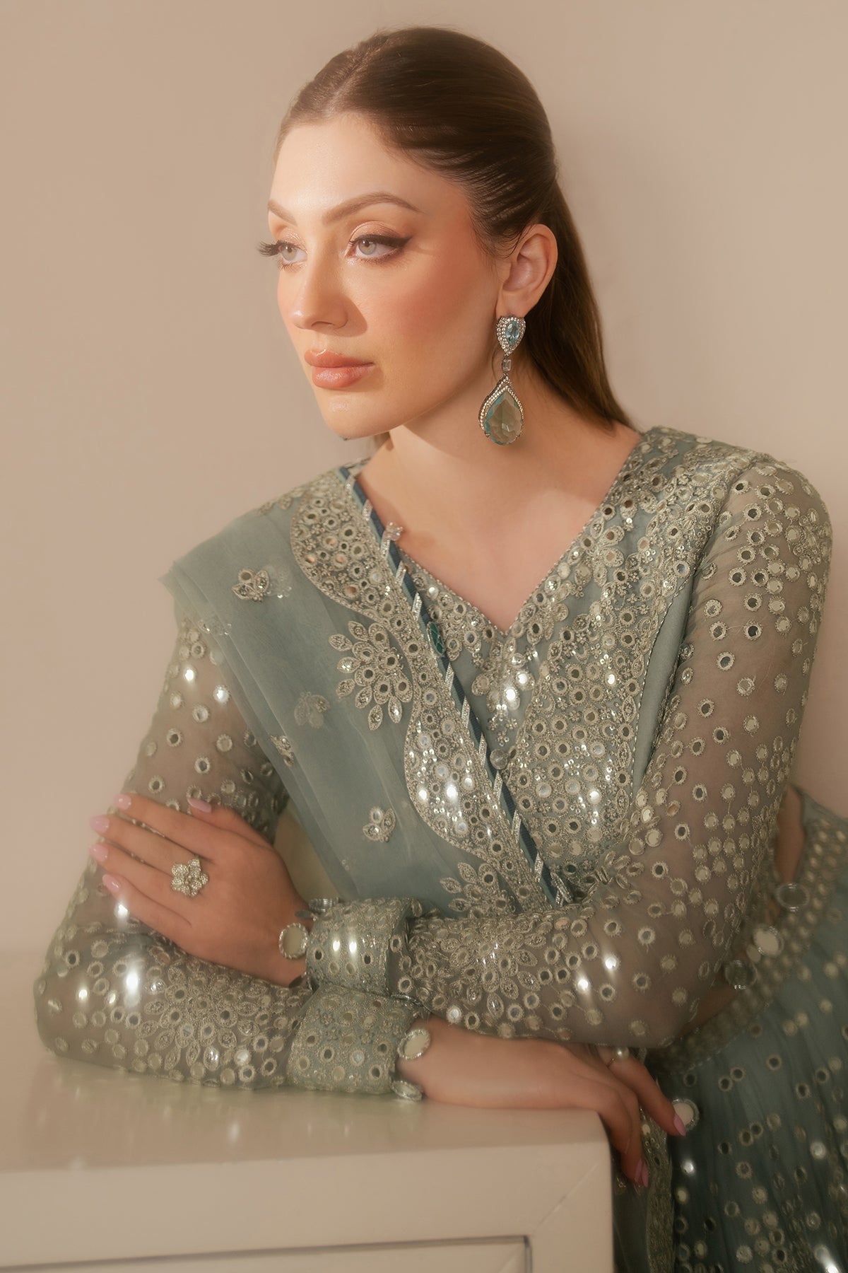 EMBROIDERED CHIFFON UC-3115