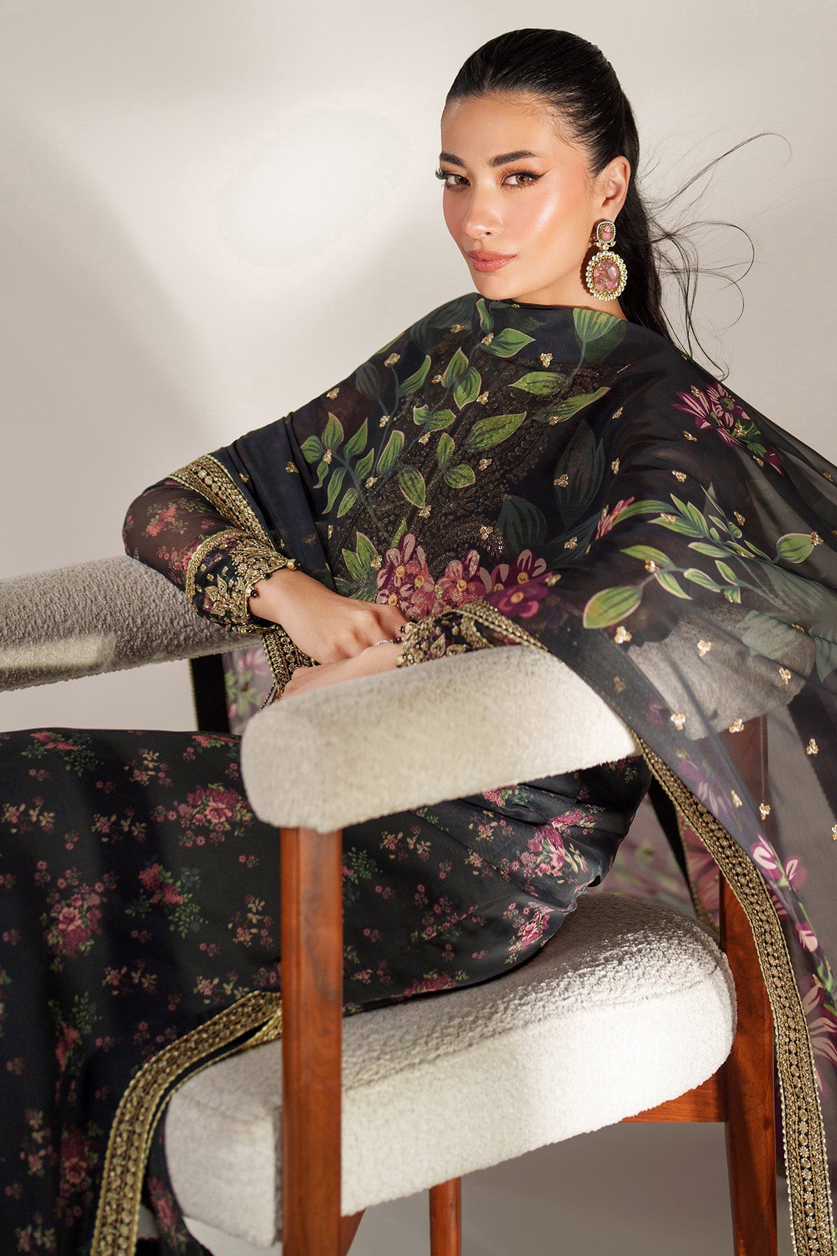 EMBROIDERED CHIFFON UC-3083