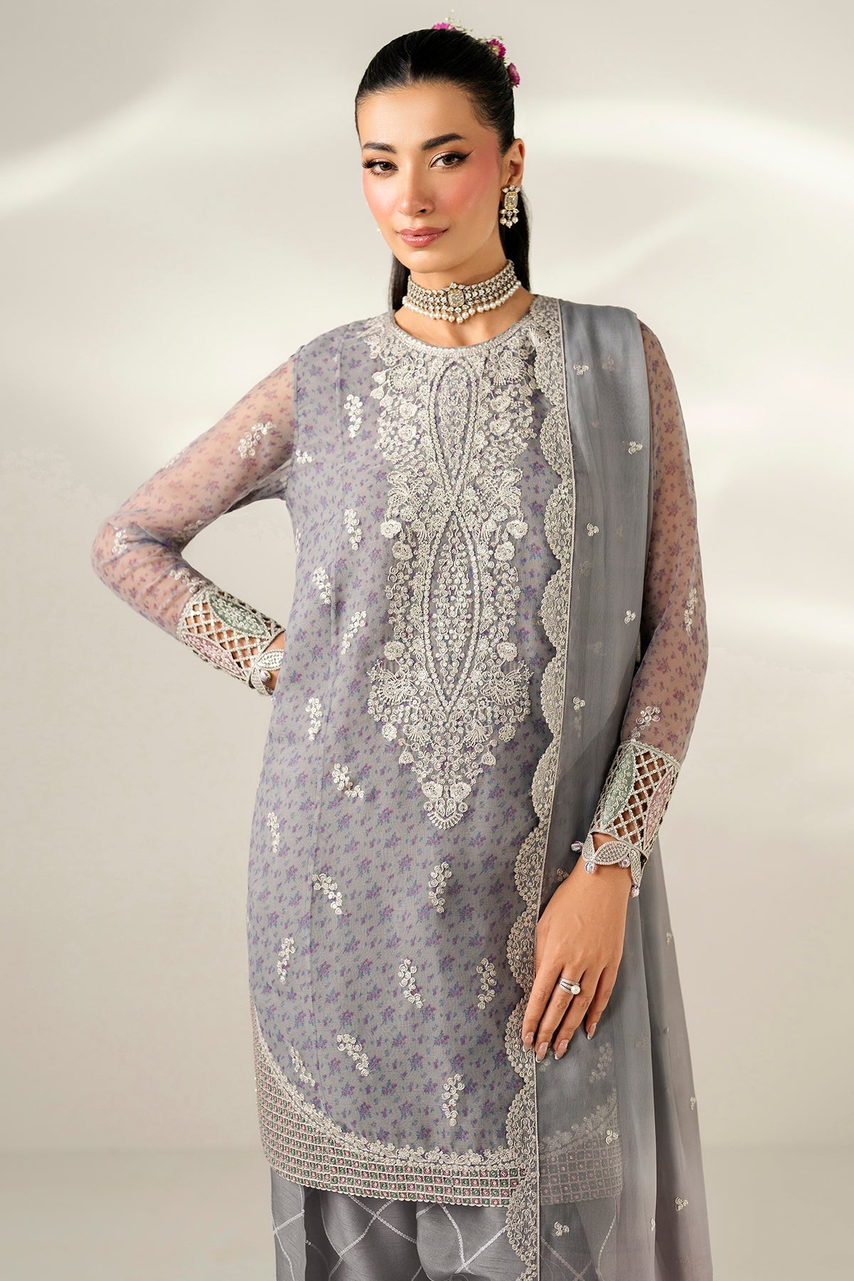 EMBROIDERED CHIFFON UC-3095