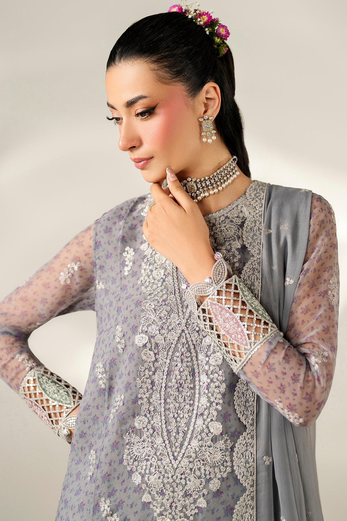 EMBROIDERED CHIFFON UC-3095