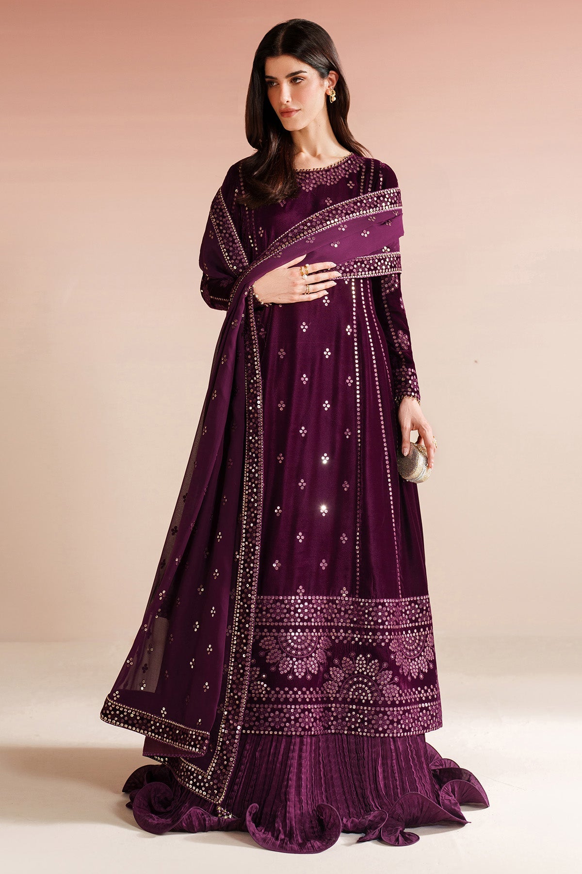 Embroidered Velvet Formal VVF25-D01