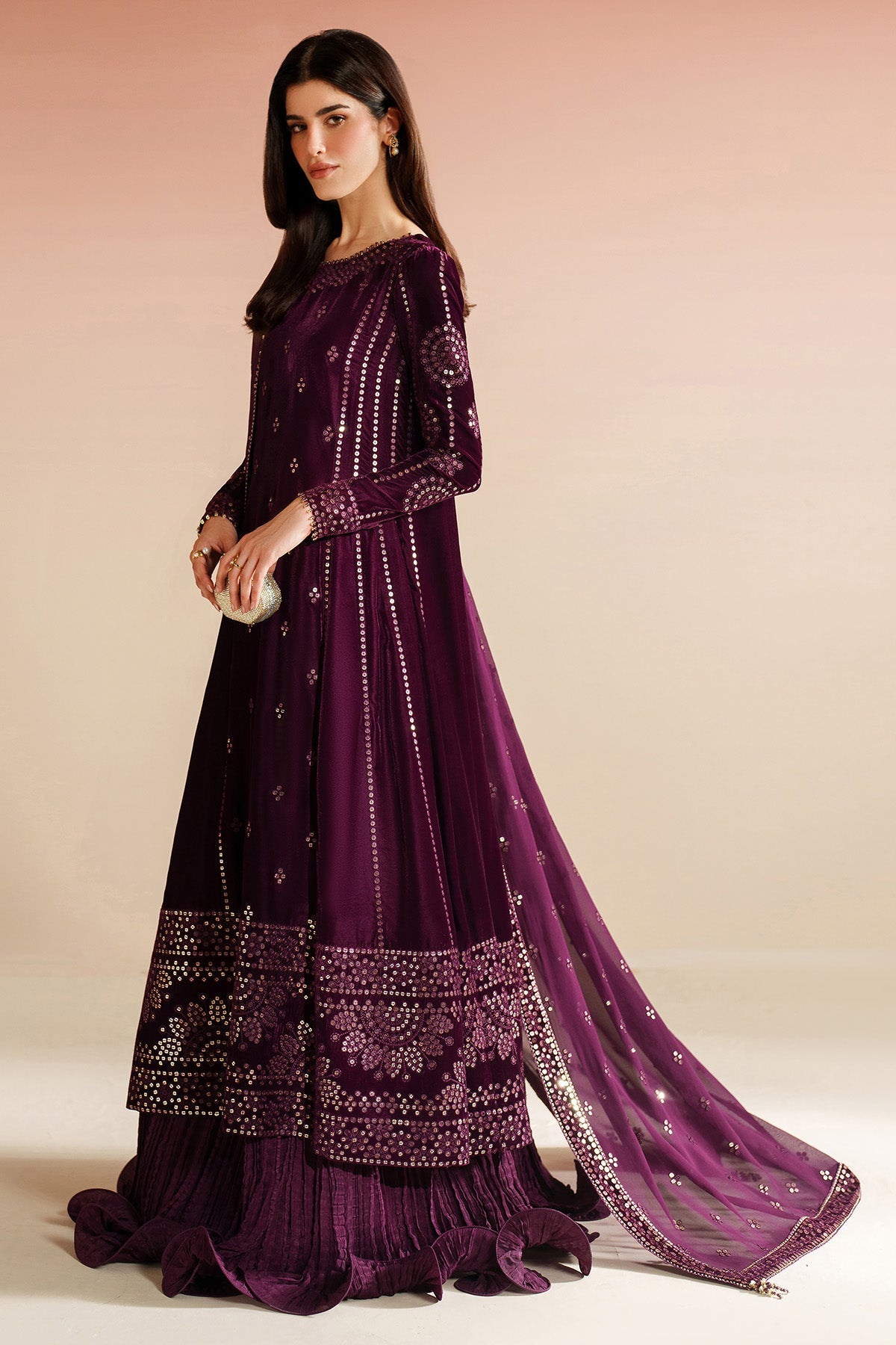Embroidered Velvet Formal VVF25-D01