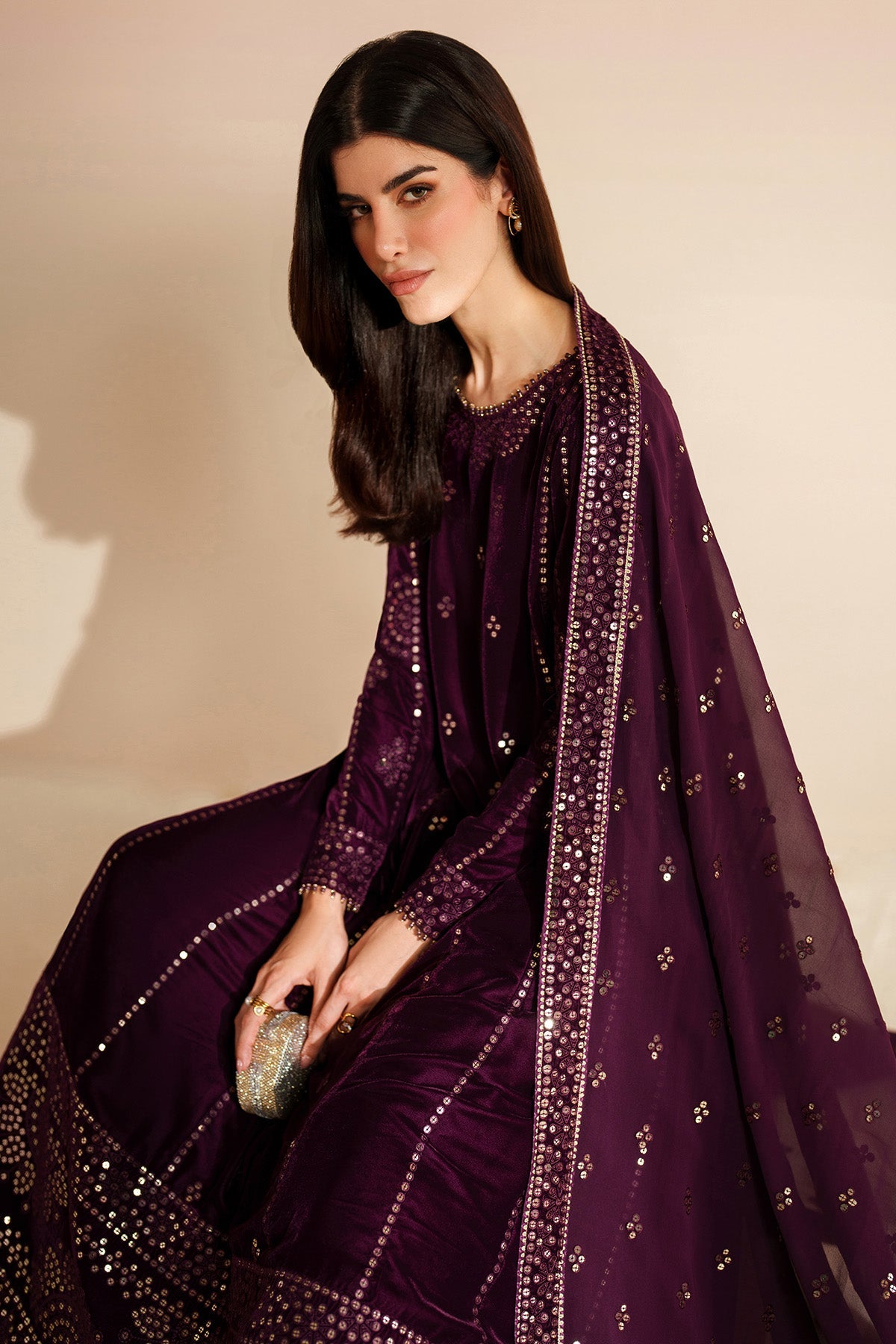 Embroidered Velvet Formal VVF25-D01