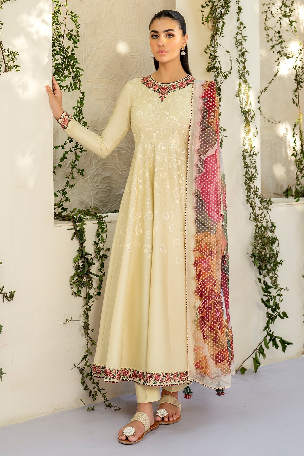 EMBROIDERED DOBBY LAWN RTW-1202