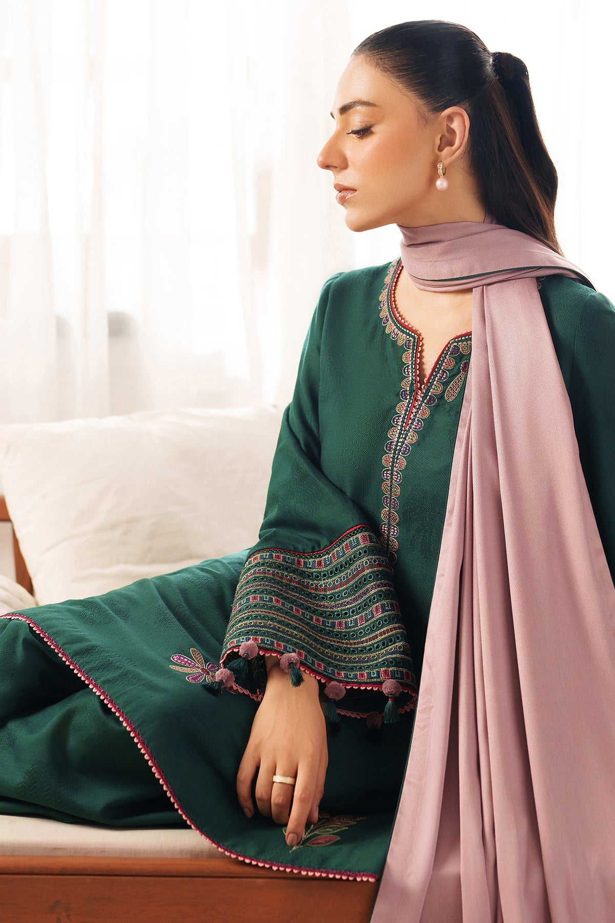 EMBROIDERED JACQUARD KHADDAR RTW-1248