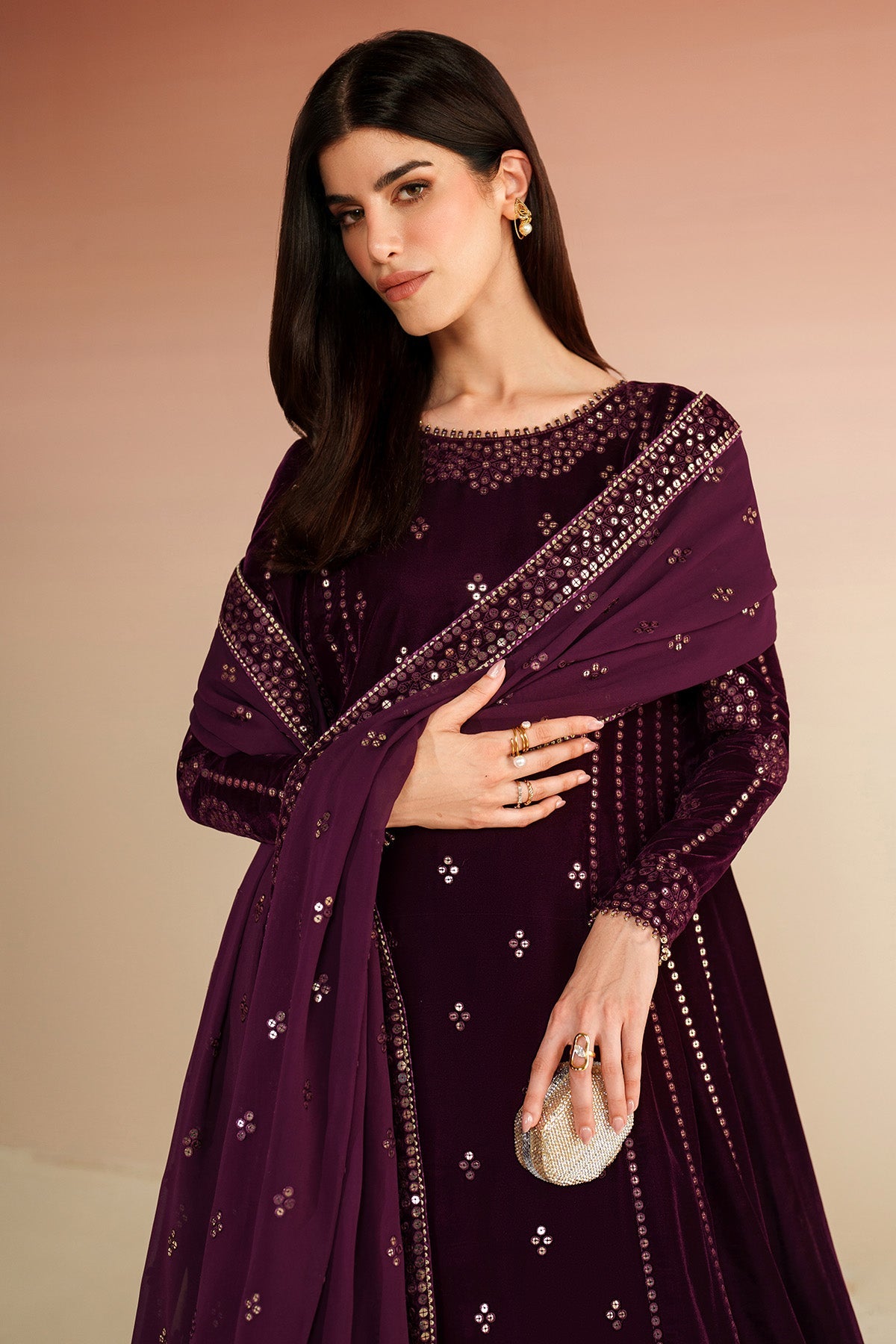 Embroidered Velvet Formal VVF25-D01
