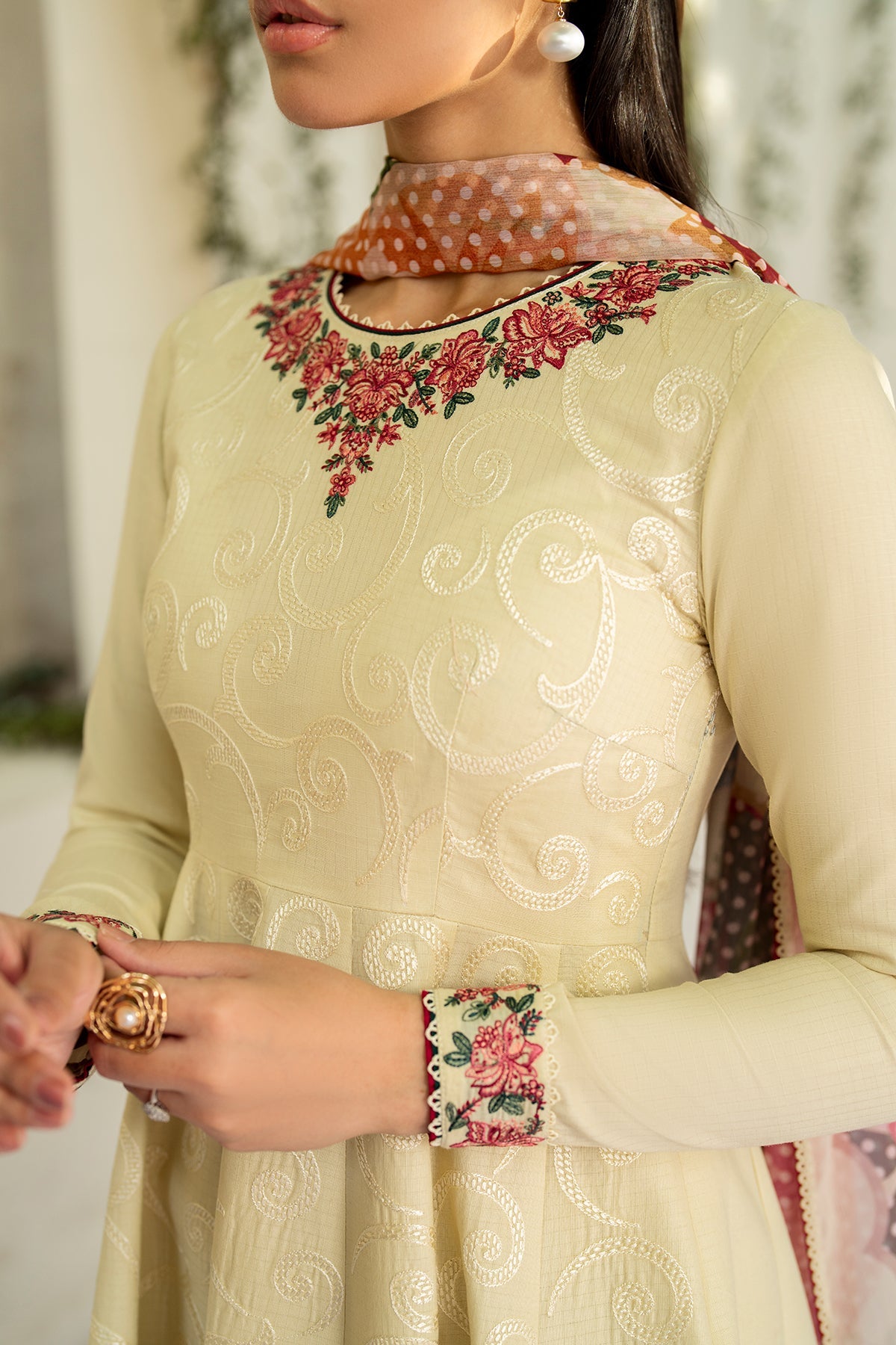 EMBROIDERED DOBBY LAWN RTW-1202