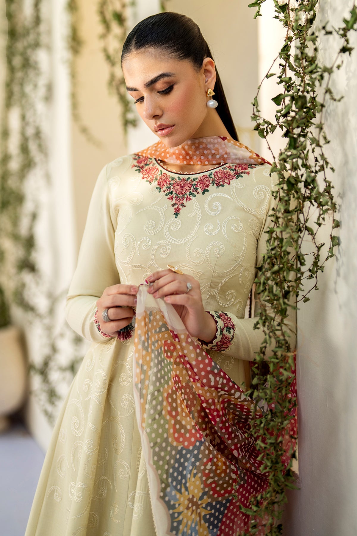 EMBROIDERED DOBBY LAWN RTW-1202