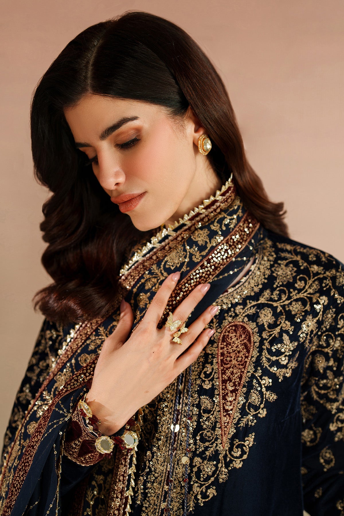 Embroidered Velvet Formal VVF25-D07
