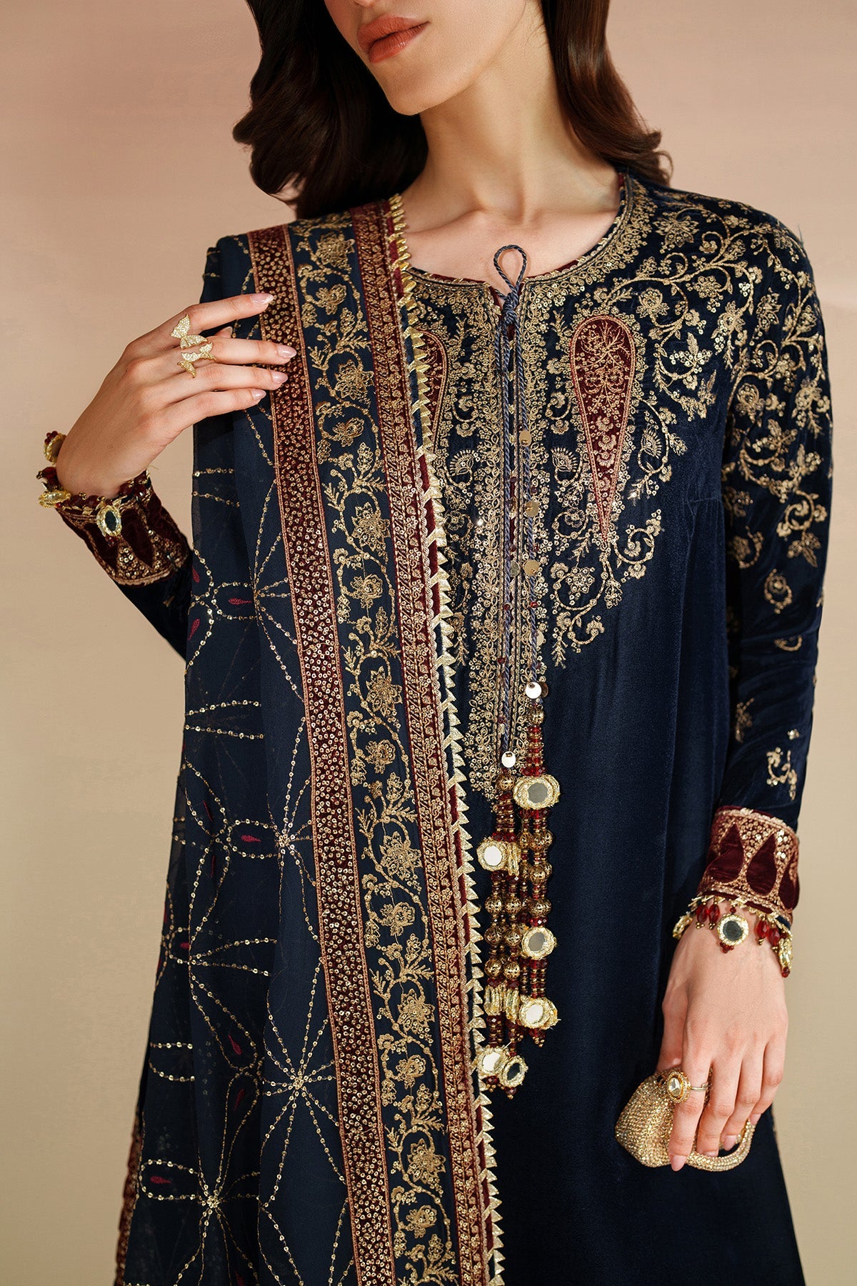 Embroidered Velvet Formal VVF25-D07