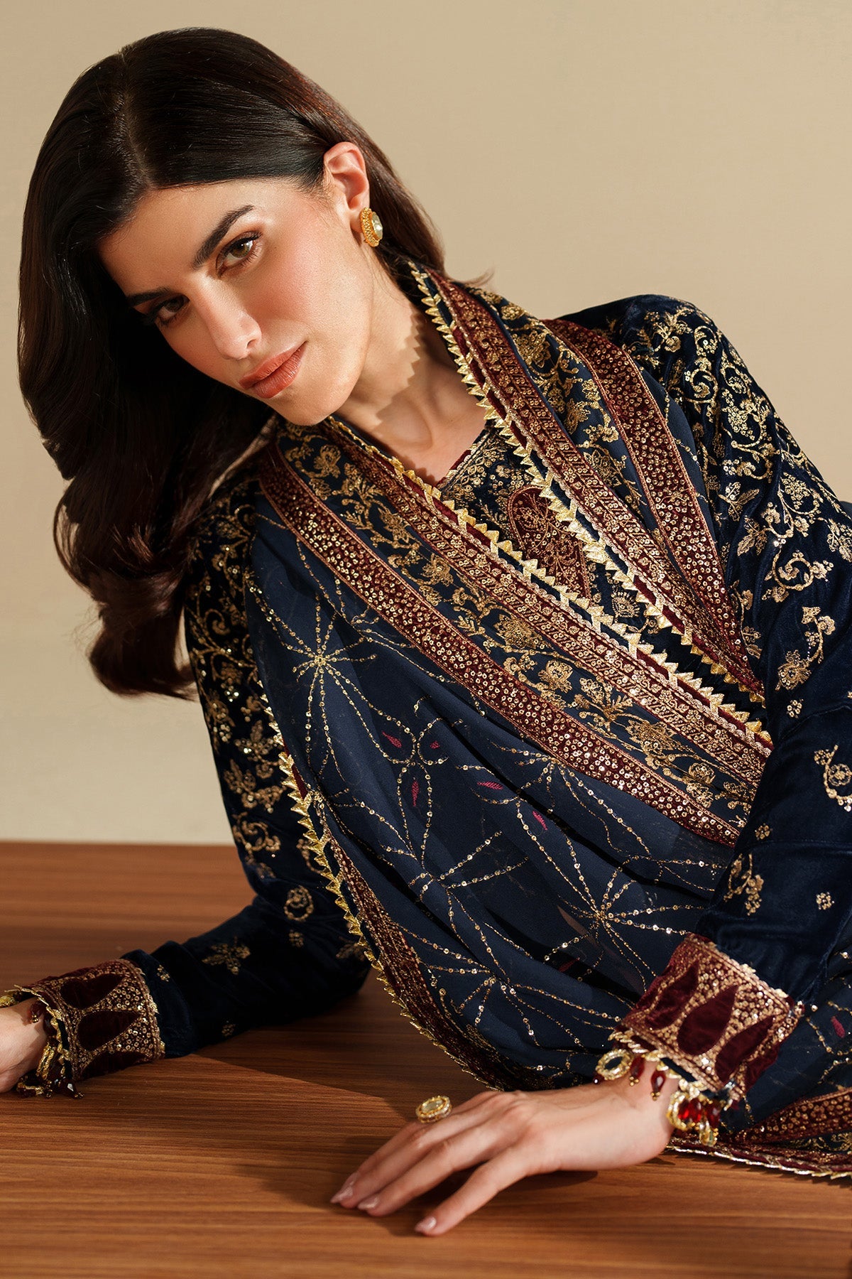 Embroidered Velvet Formal VVF25-D07