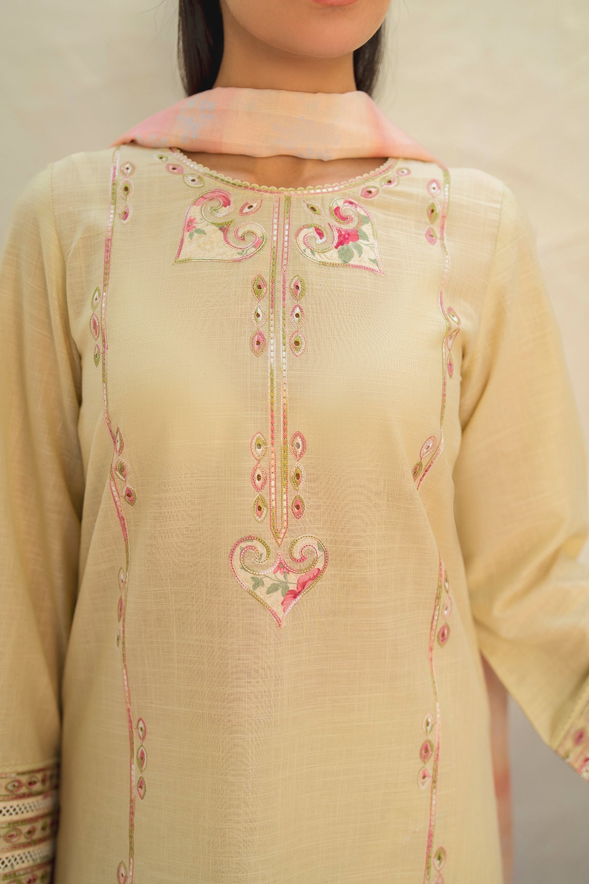 EMBROIDERED SLUB LAWN USE-9210