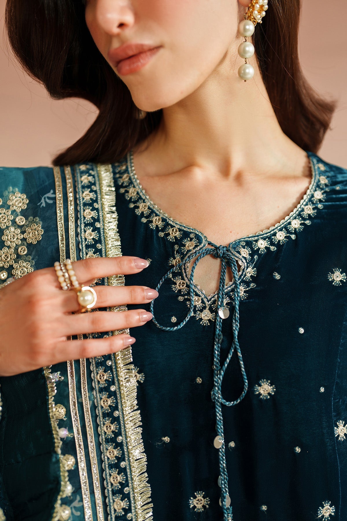 Embroidered Velvet Formal VVF25-D02