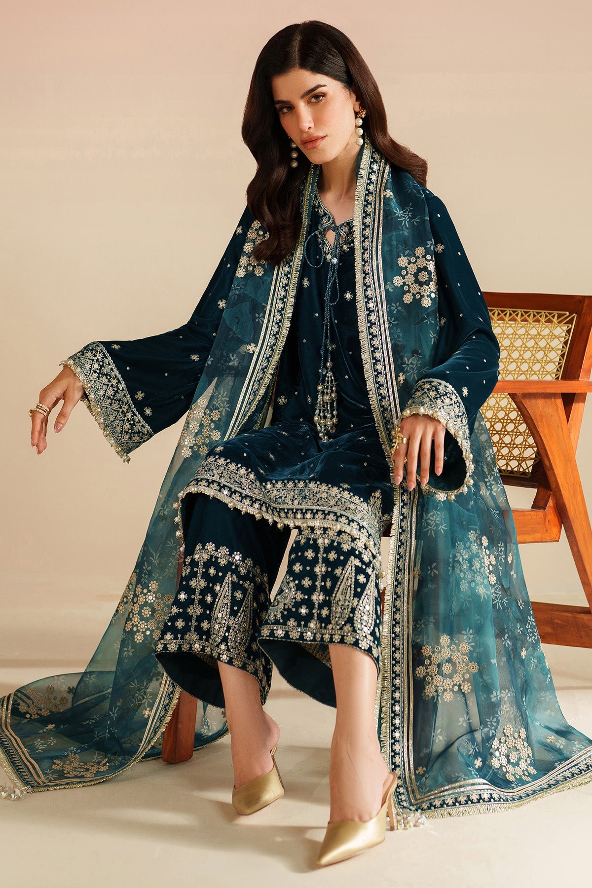 Embroidered Velvet Formal VVF25-D02