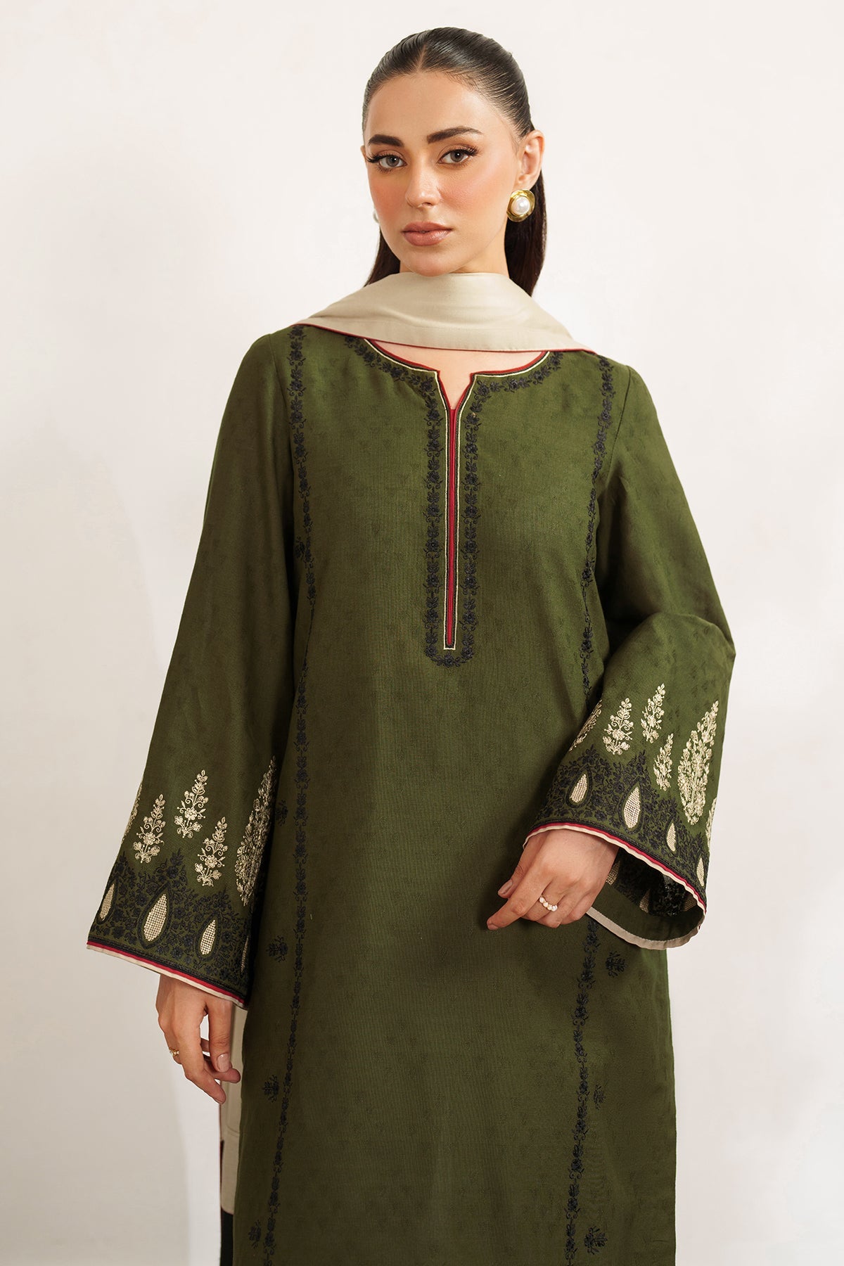 EMBROIDERED JACQUARD KHADDAR RTW-1251