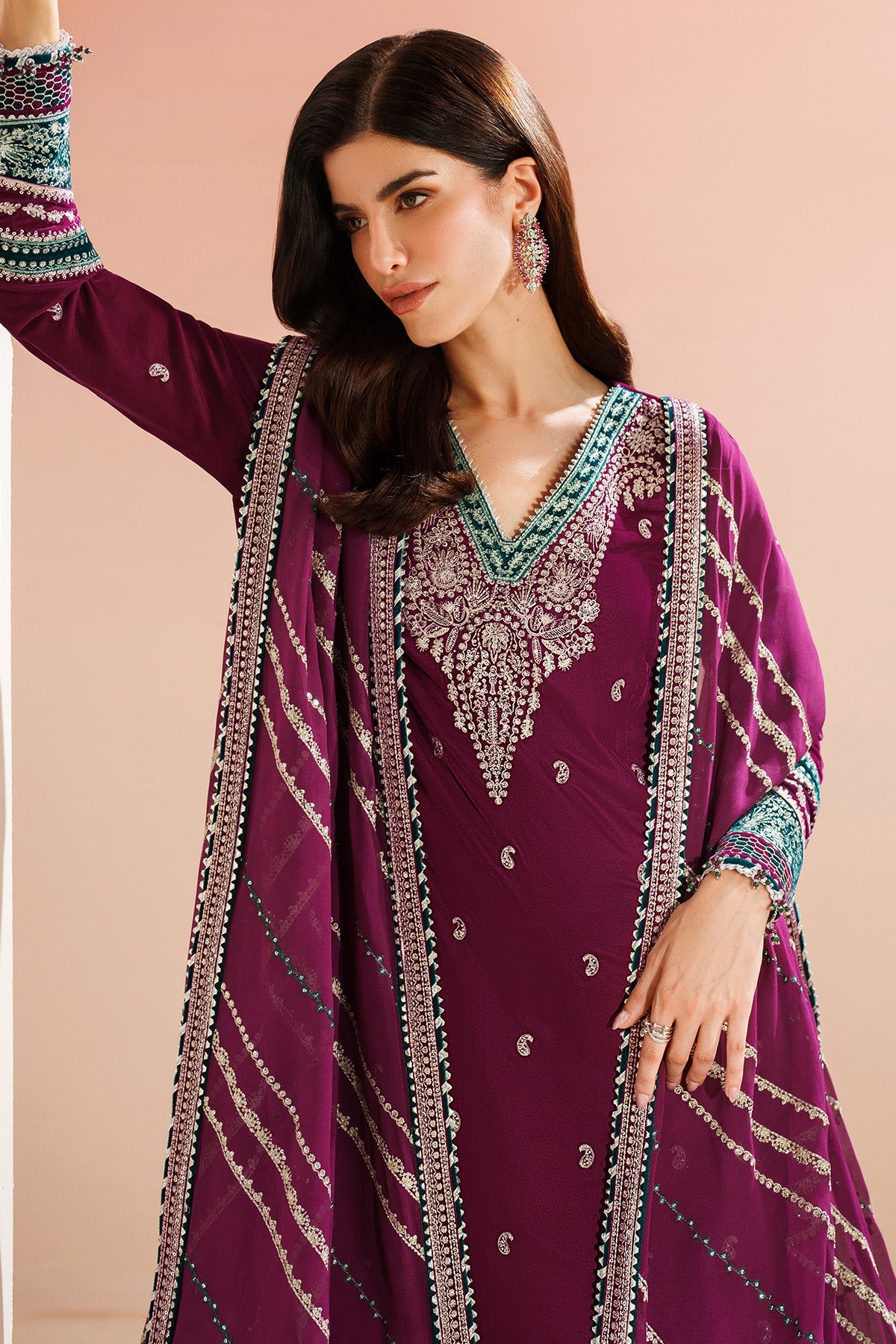 Embroidered Velvet Formal VVF25-D06