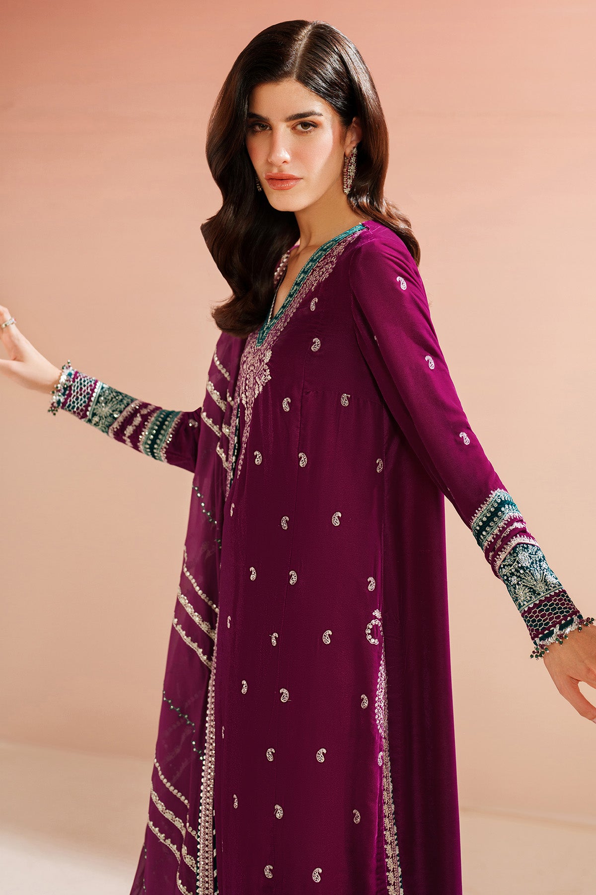 Embroidered Velvet Formal VVF25-D06
