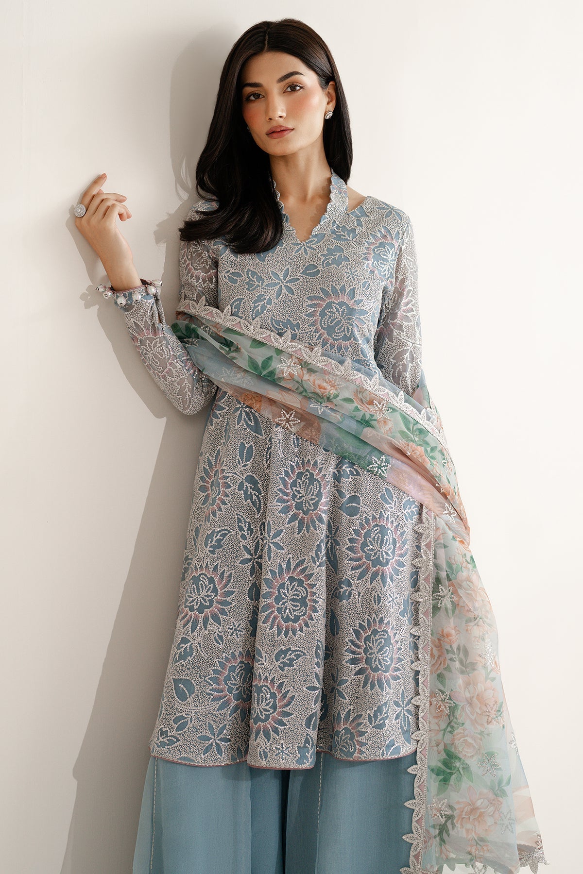 EMBROIDERED CHIFFON UC-3075