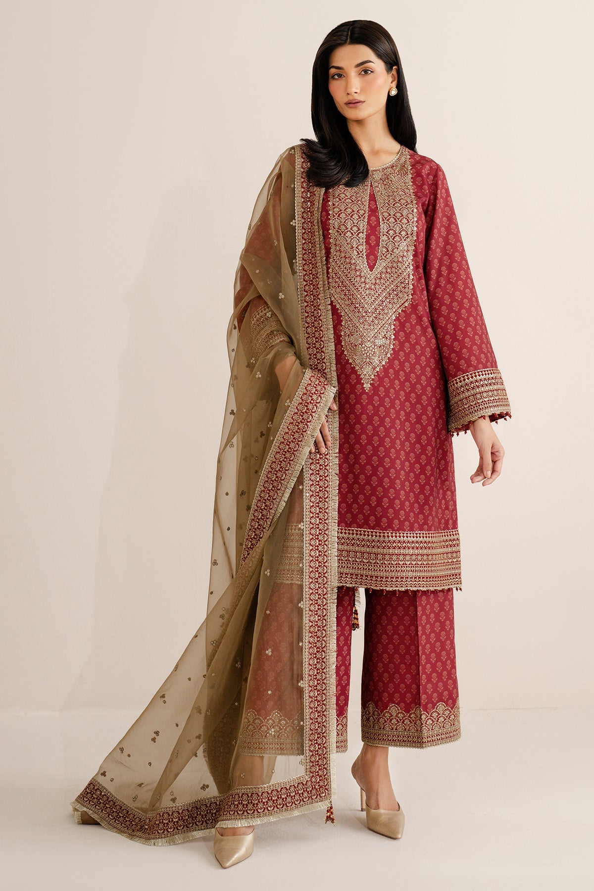 red embroidered dresses