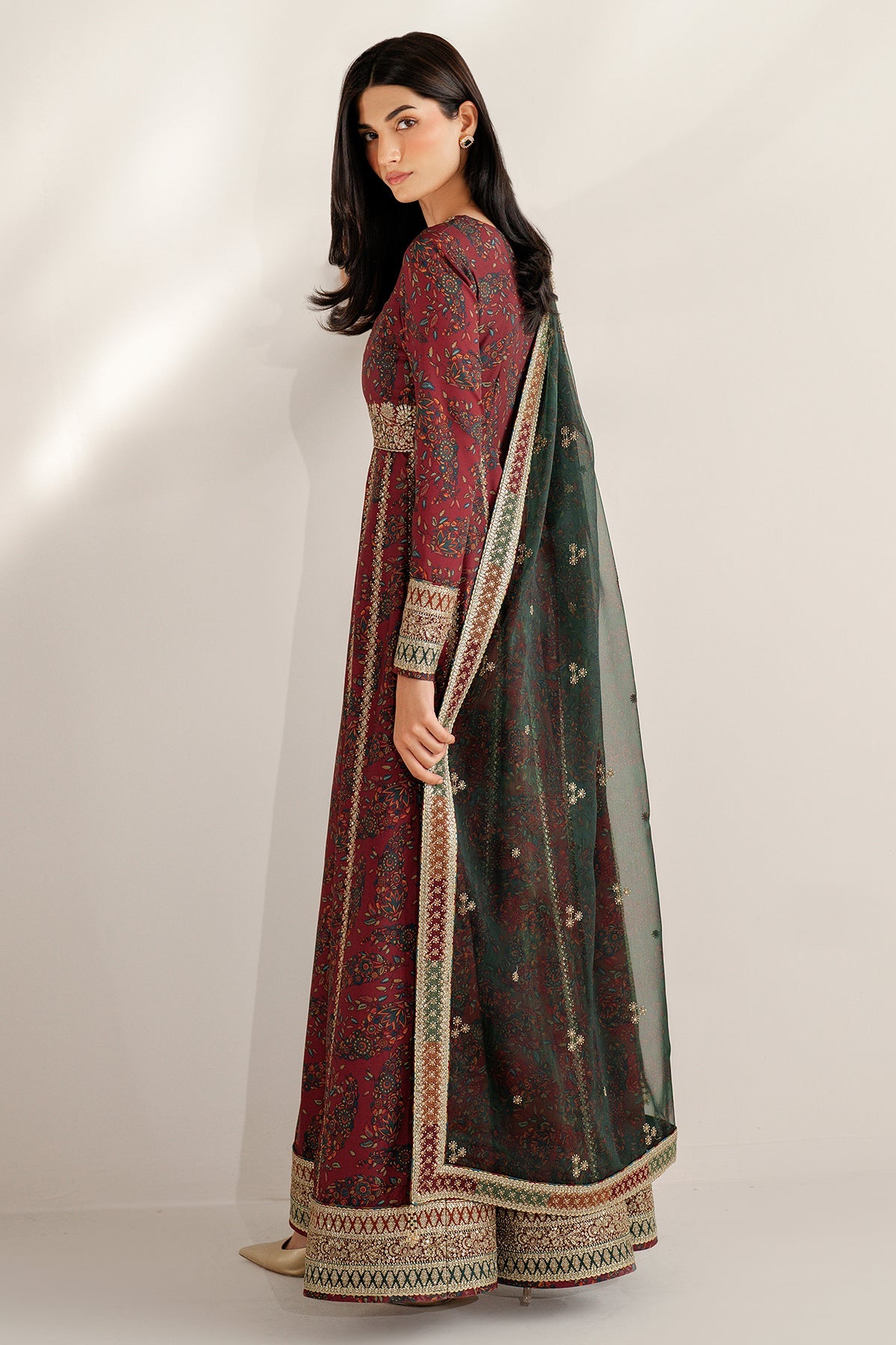 Embroidered Raw Silk UR-7055