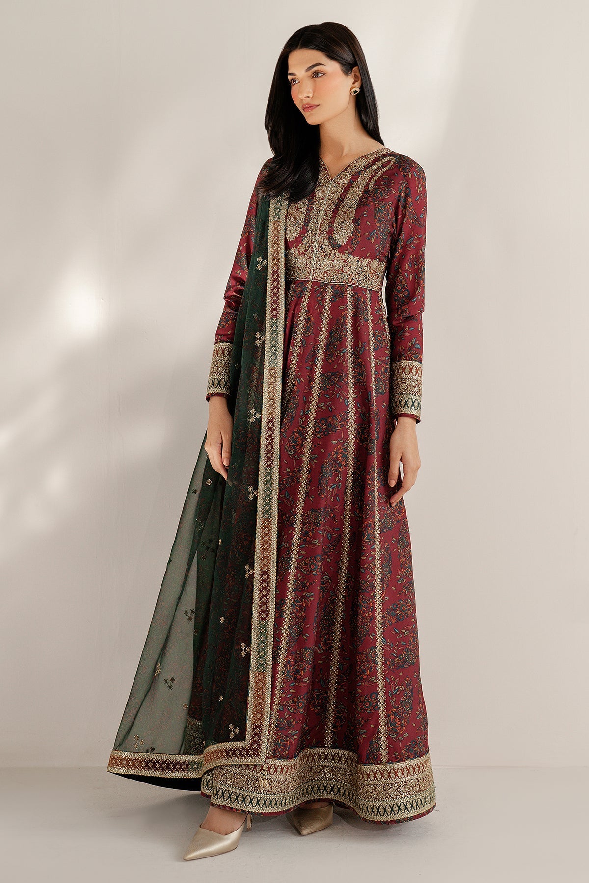 Embroidered Raw Silk UR-7055