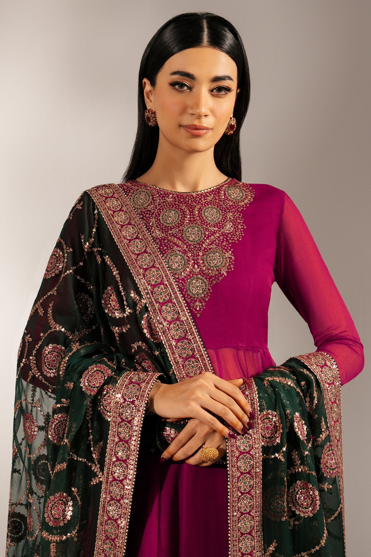 EMBROIDERED CHIFFON UC-3074