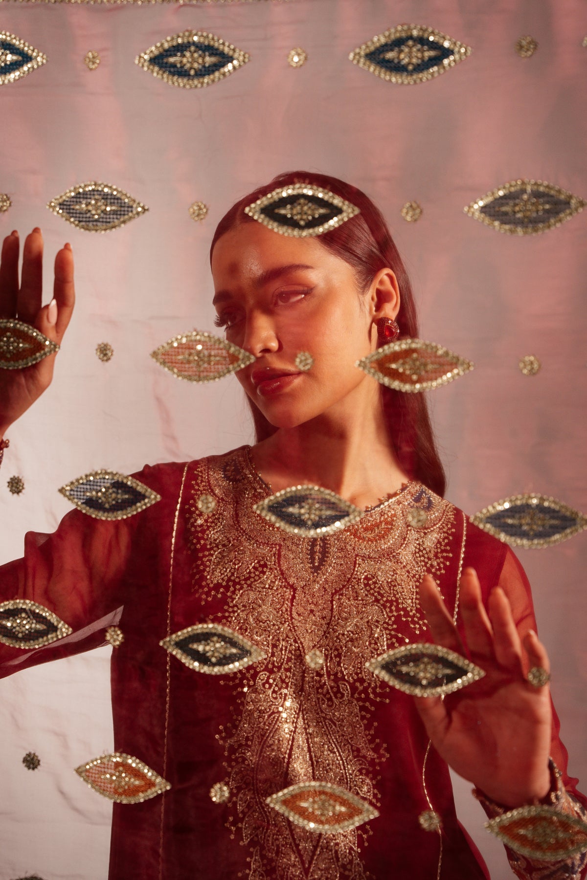 EMBROIDERED CHIFFON UC-3072