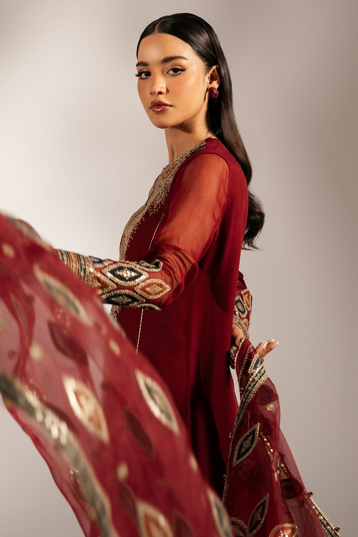 EMBROIDERED CHIFFON UC-3072