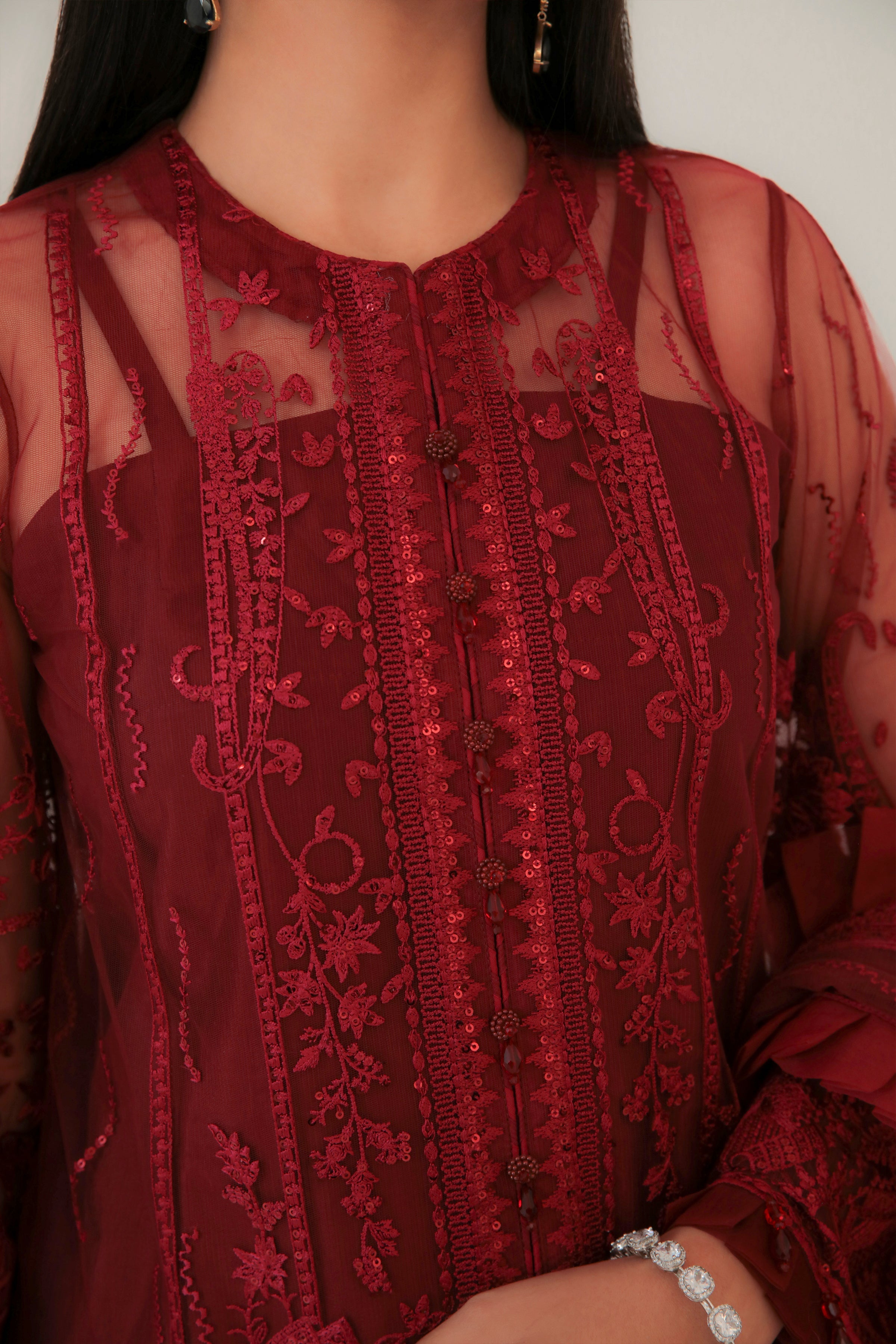 embroidered chiffon dress pakistani