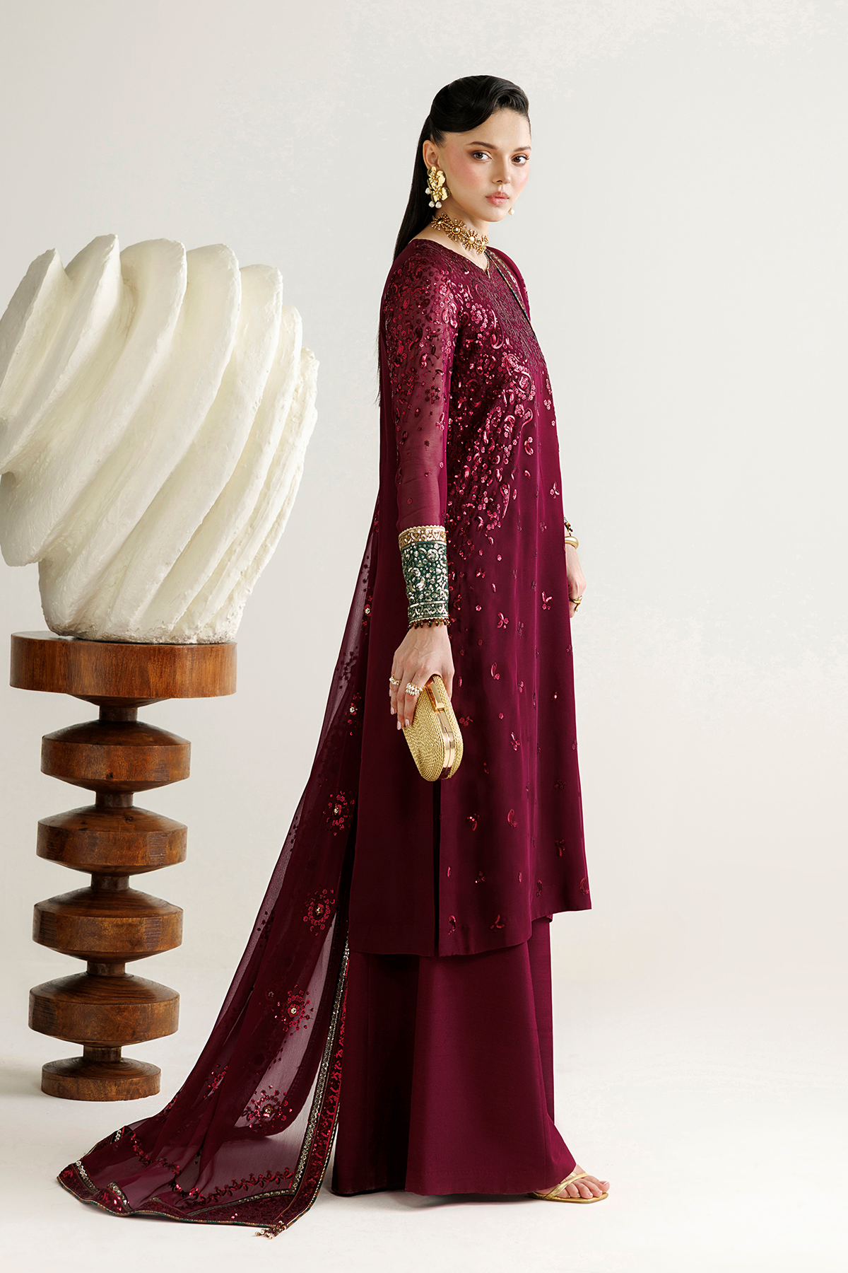 EMBROIDERED CHIFFON UC-3137