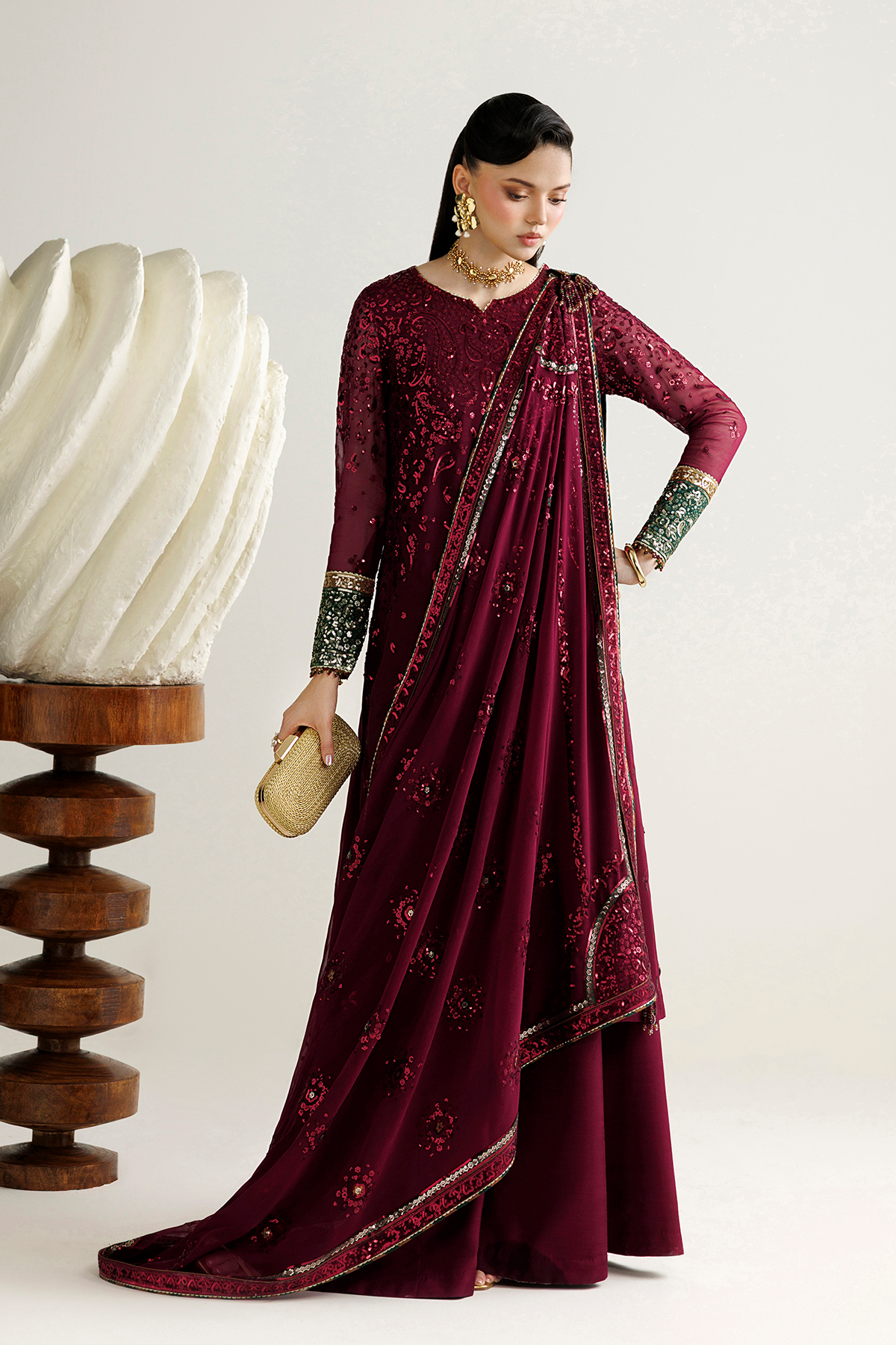 EMBROIDERED CHIFFON UC-3137