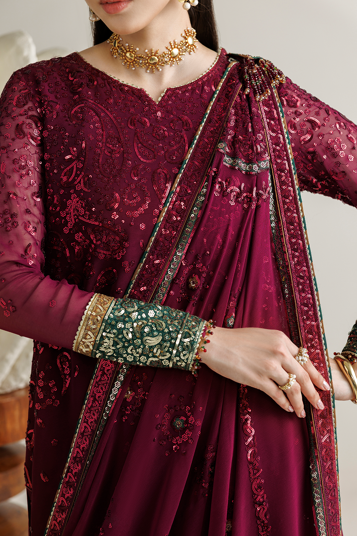 EMBROIDERED CHIFFON UC-3137
