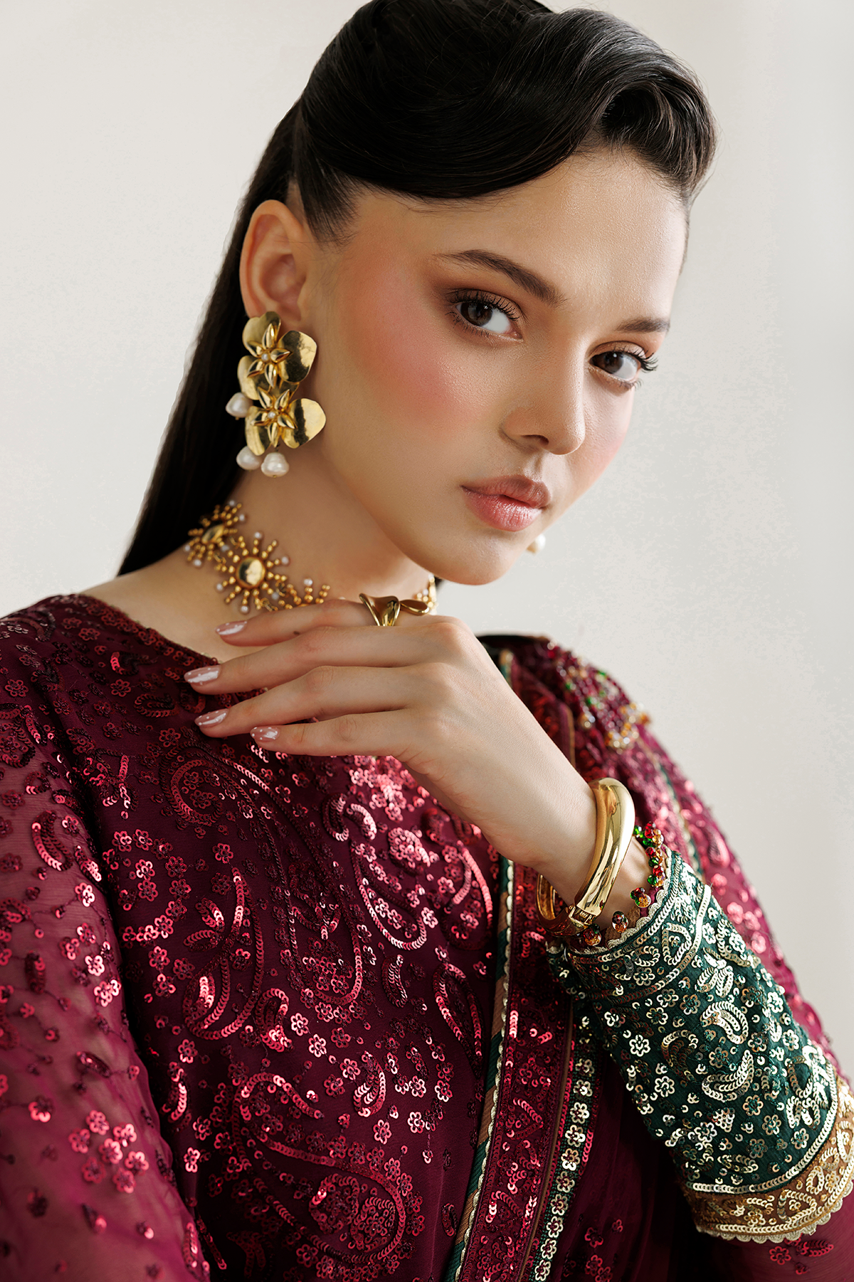 EMBROIDERED CHIFFON UC-3137