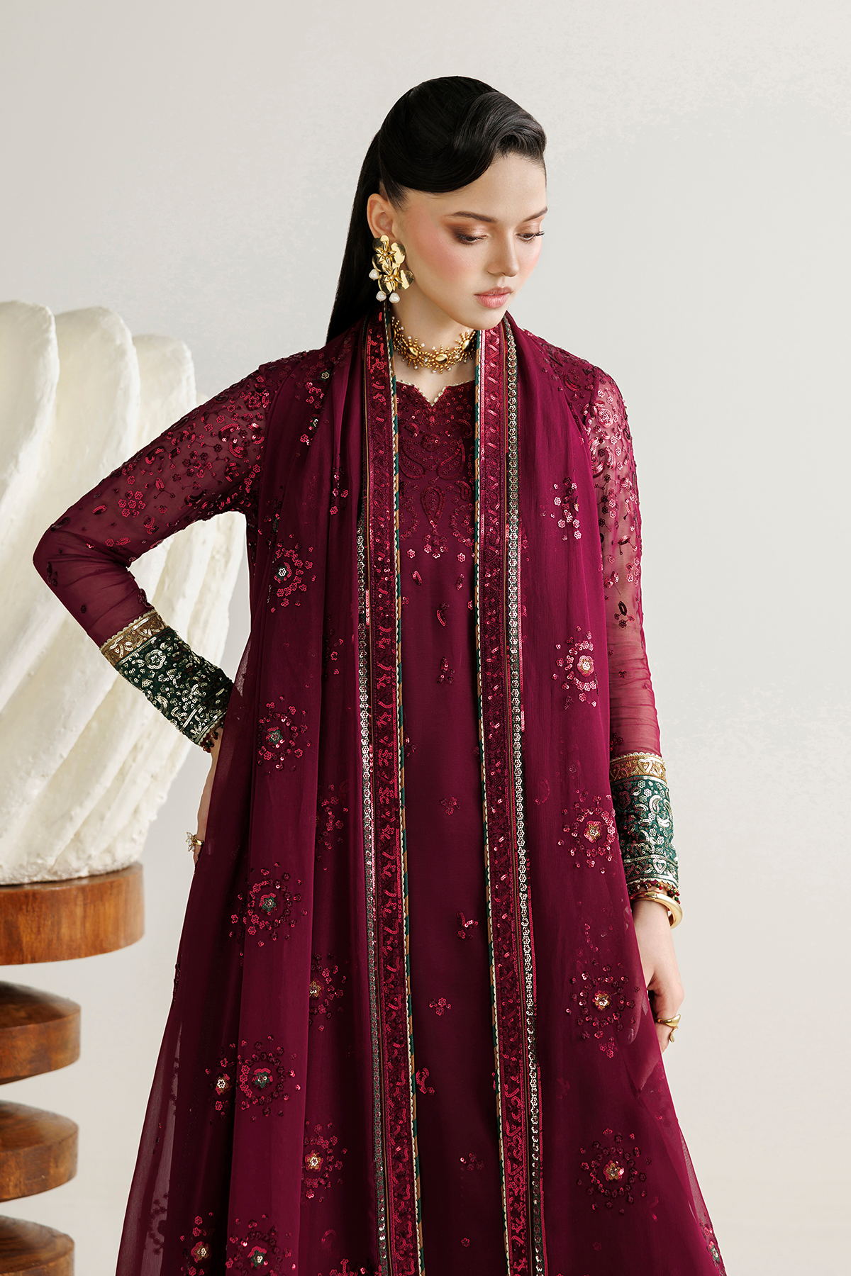 EMBROIDERED CHIFFON UC-3137