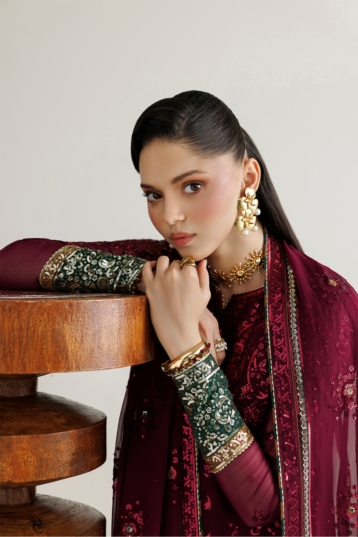 EMBROIDERED CHIFFON UC-3137
