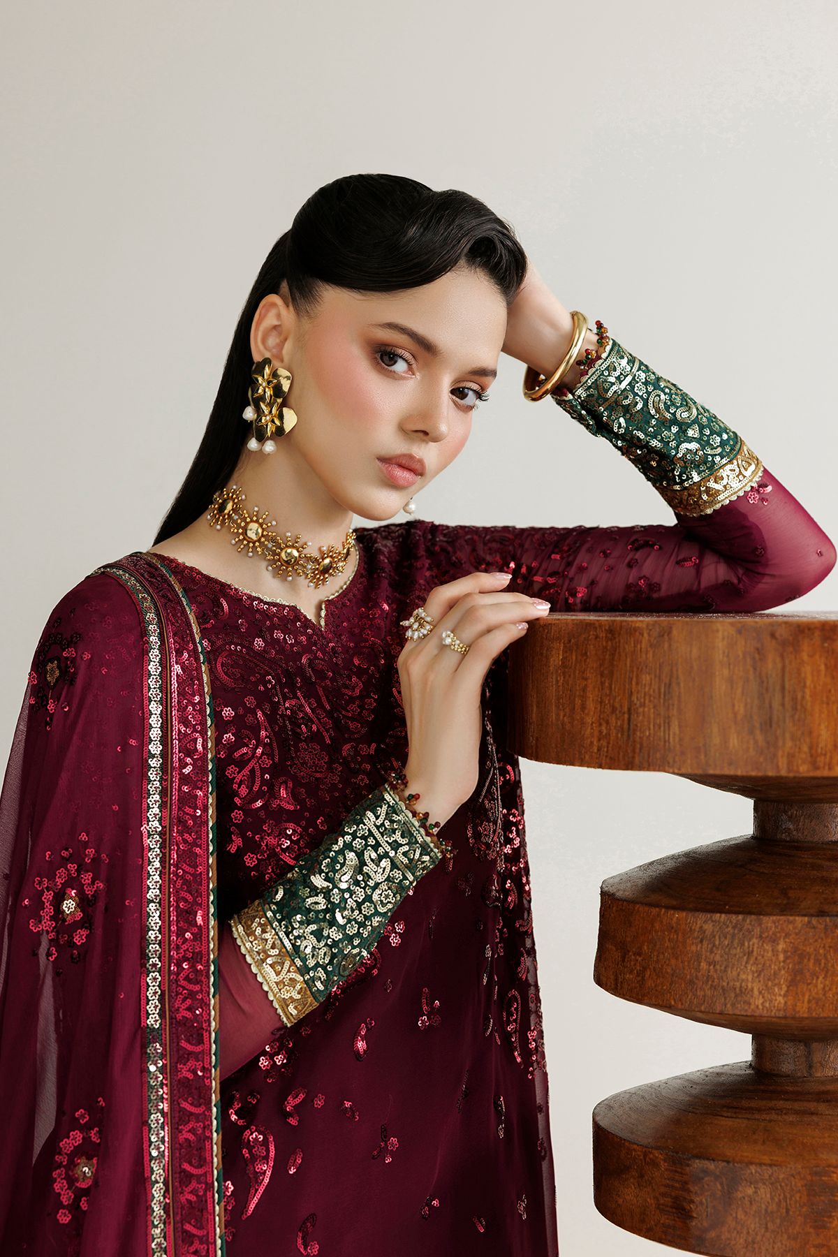 EMBROIDERED CHIFFON UC-3137
