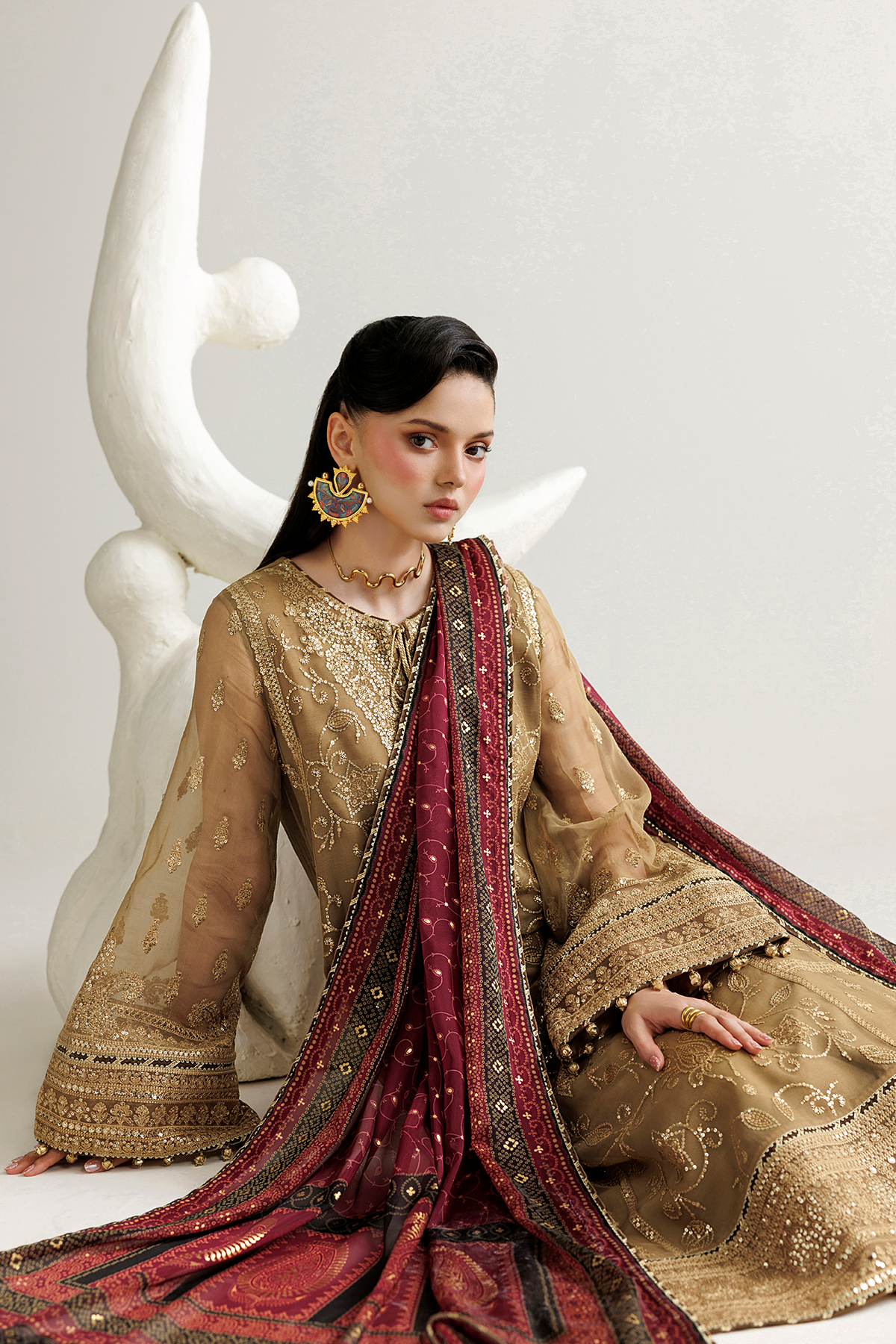 EMBROIDERED CHIFFON UC-3136