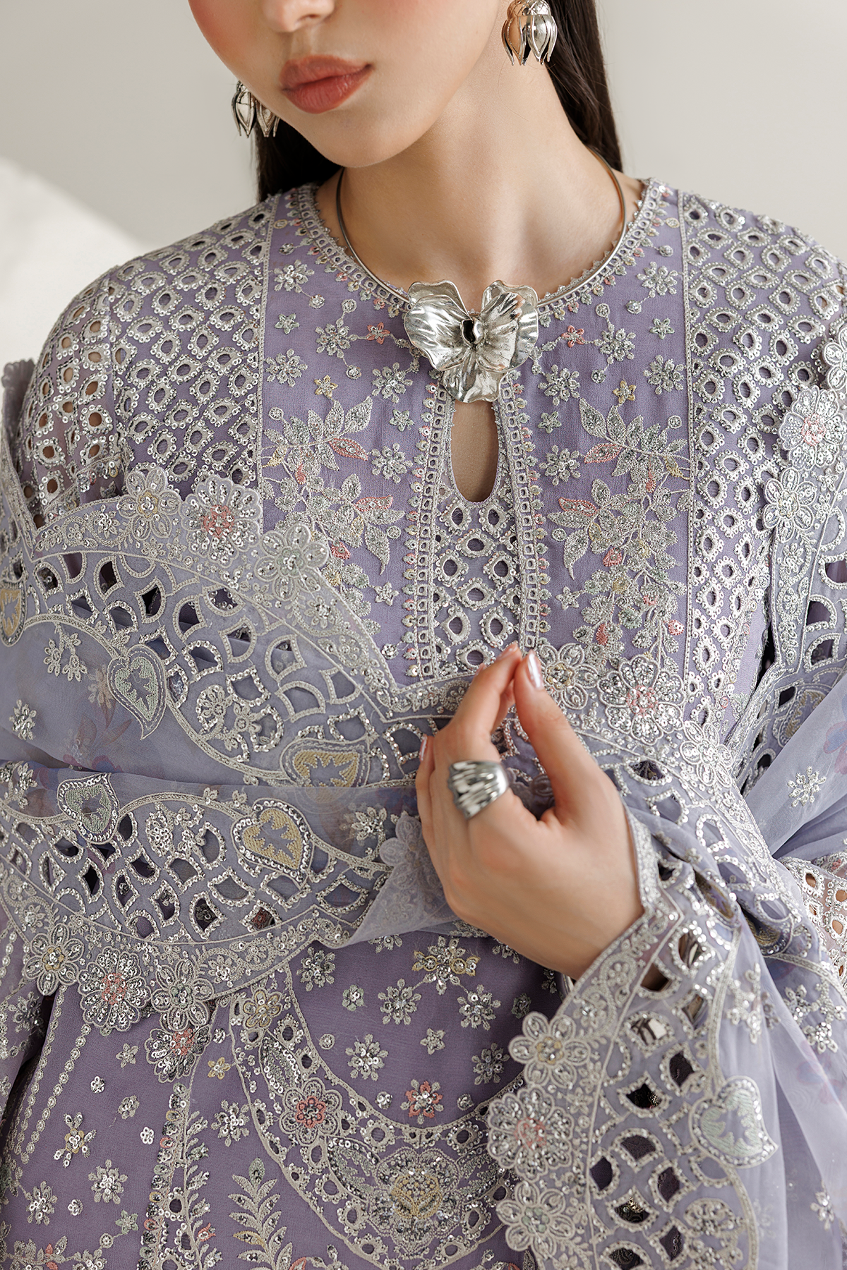 EMBROIDERED CHIFFON UC-3145