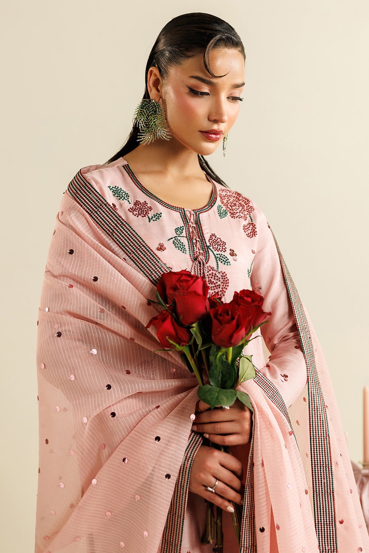 Embroidered Raw Silk UR-7071