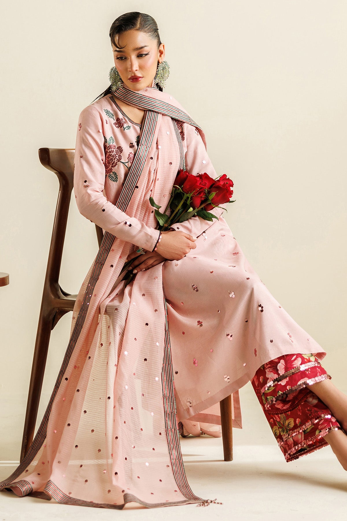 Embroidered Raw Silk UR-7071