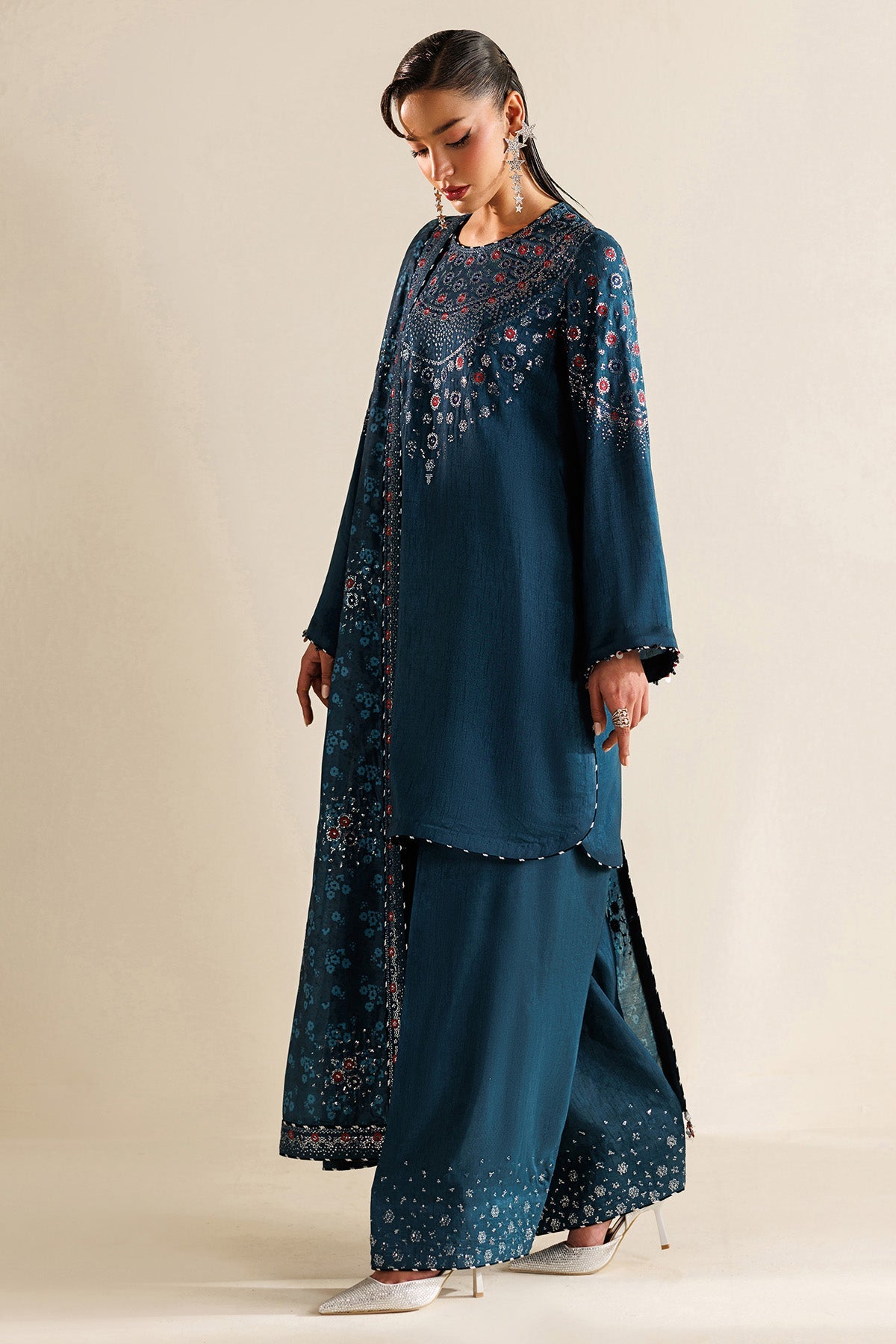 Embroidered Raw Silk UR-7062